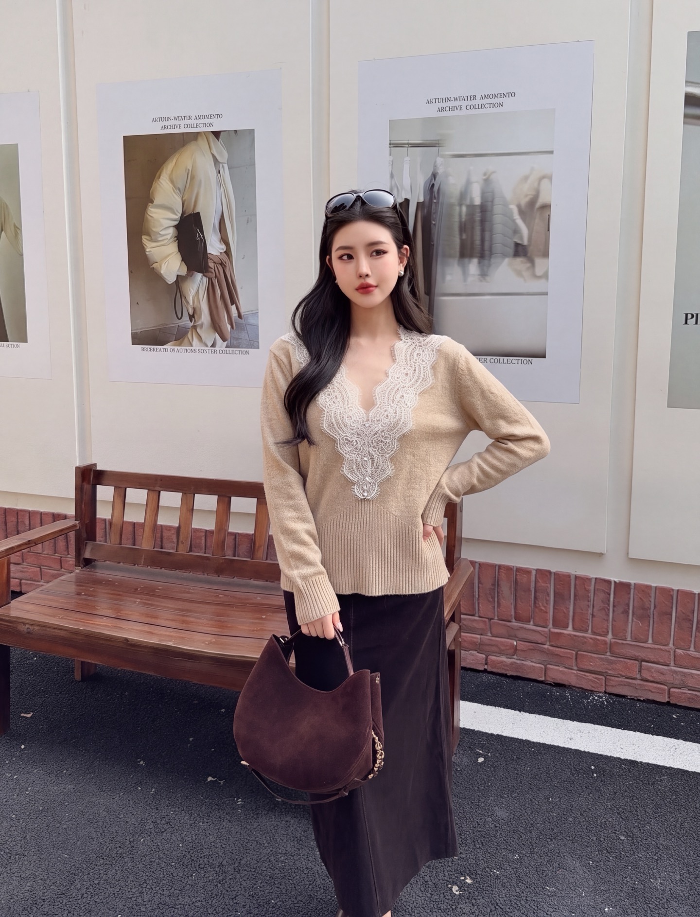 ES 26fw lace wool basic tee