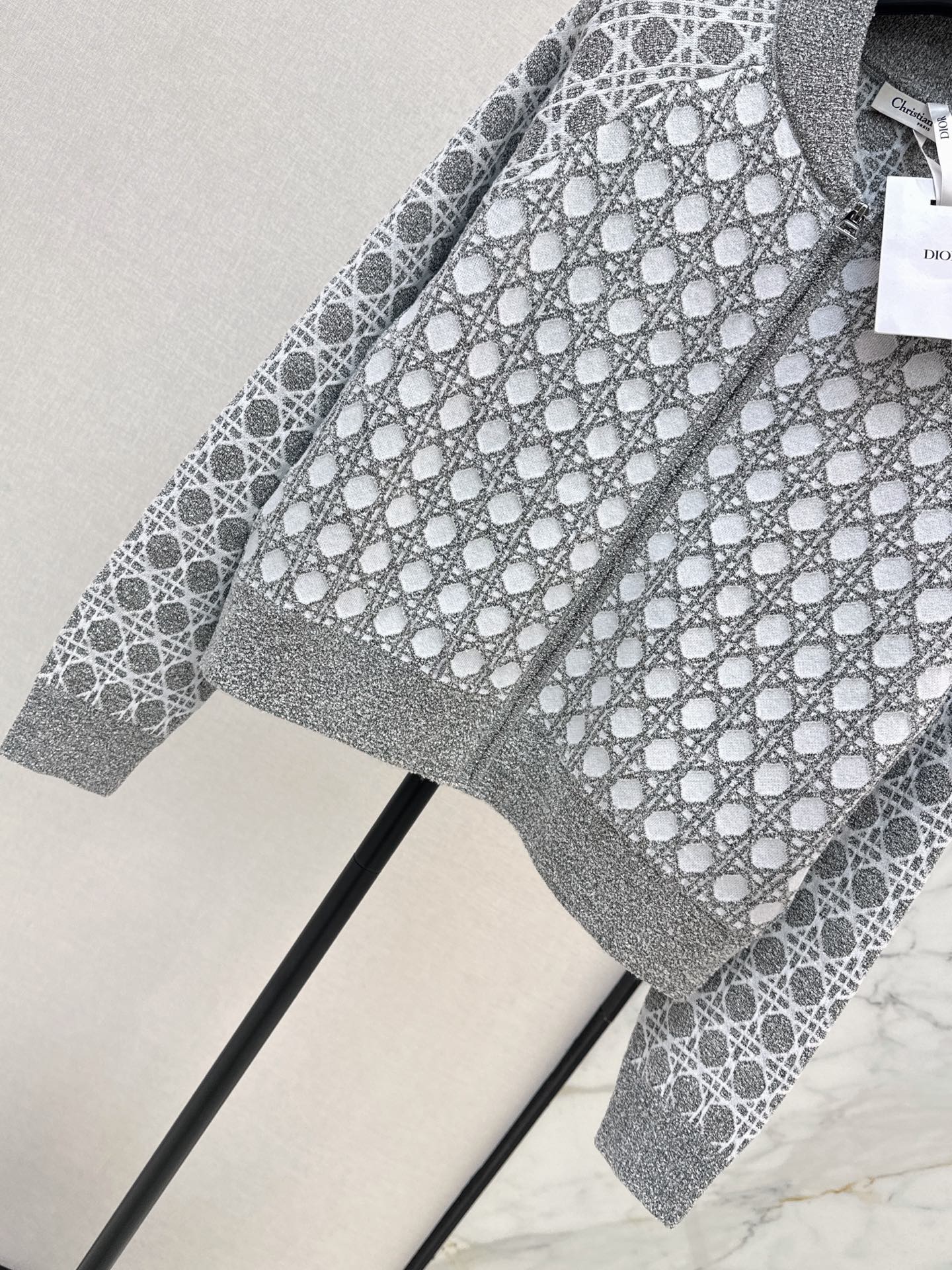 CD 26ss check jacquard knit jacket