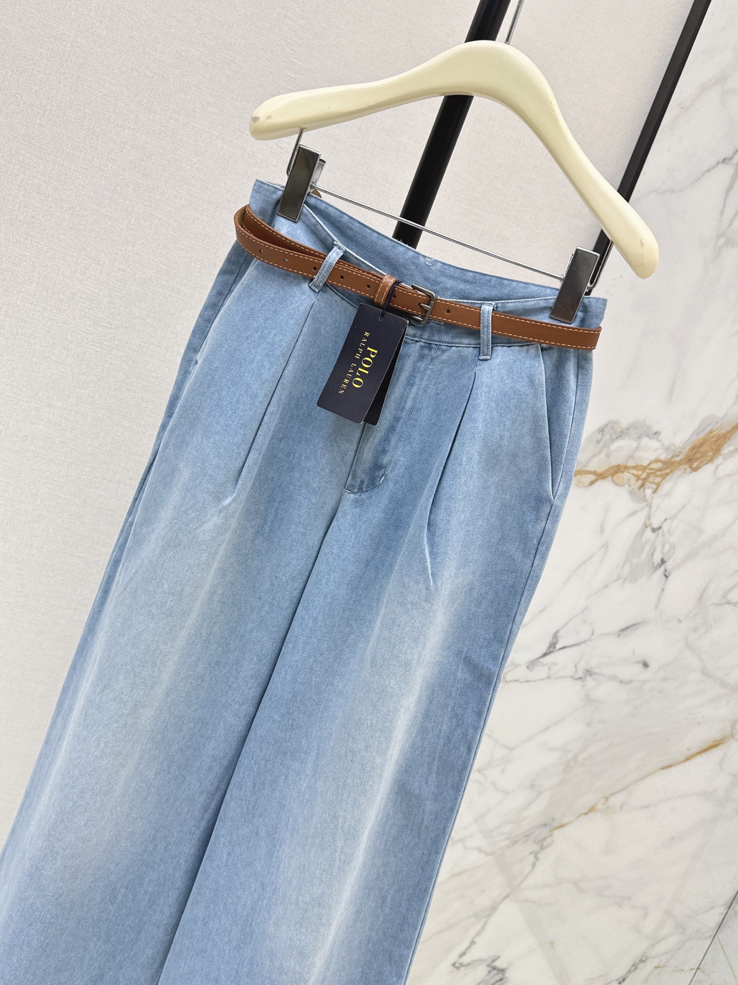 Ralp 26fw wide-leg belted jeans