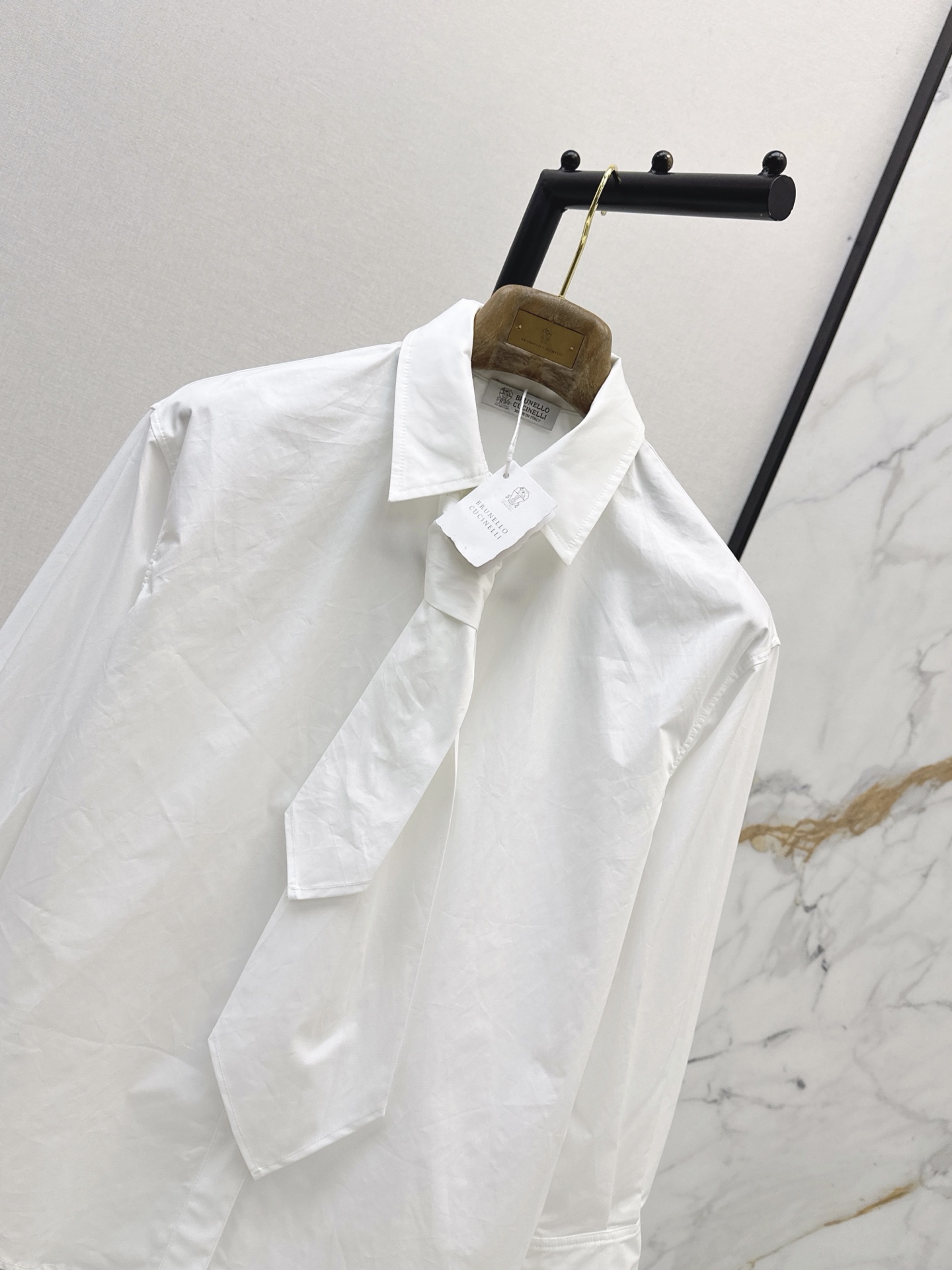 Brun 26fw ribbon shirt