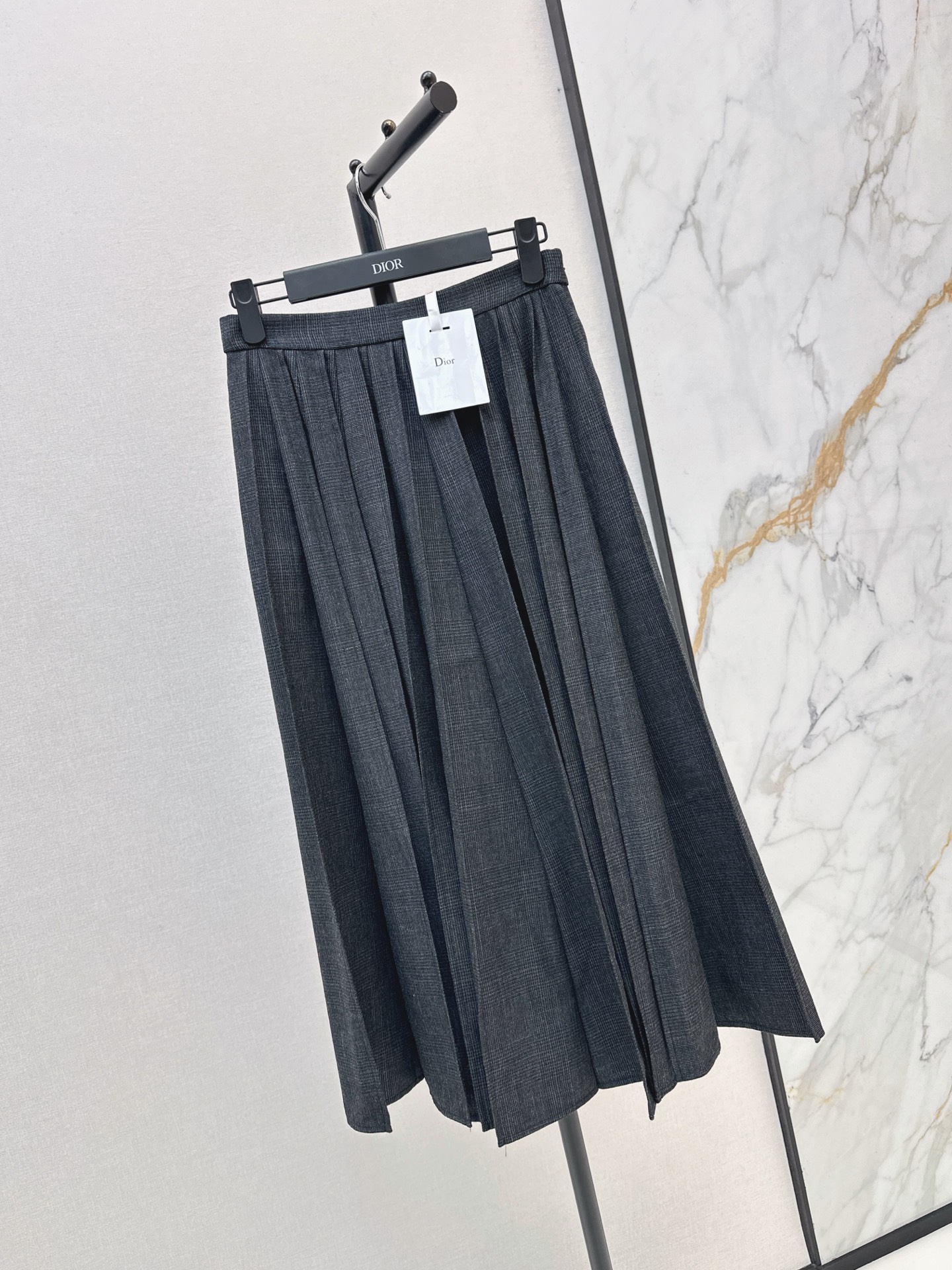 CD 26fw check pleated skirt