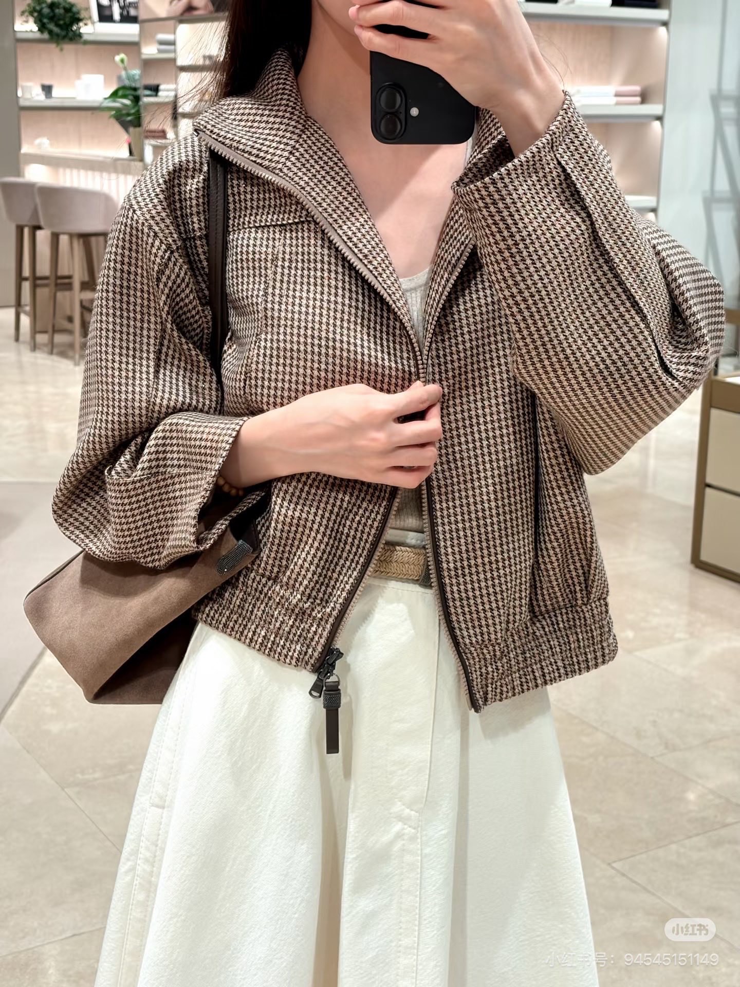 Brun 26fw houndstooth jacket