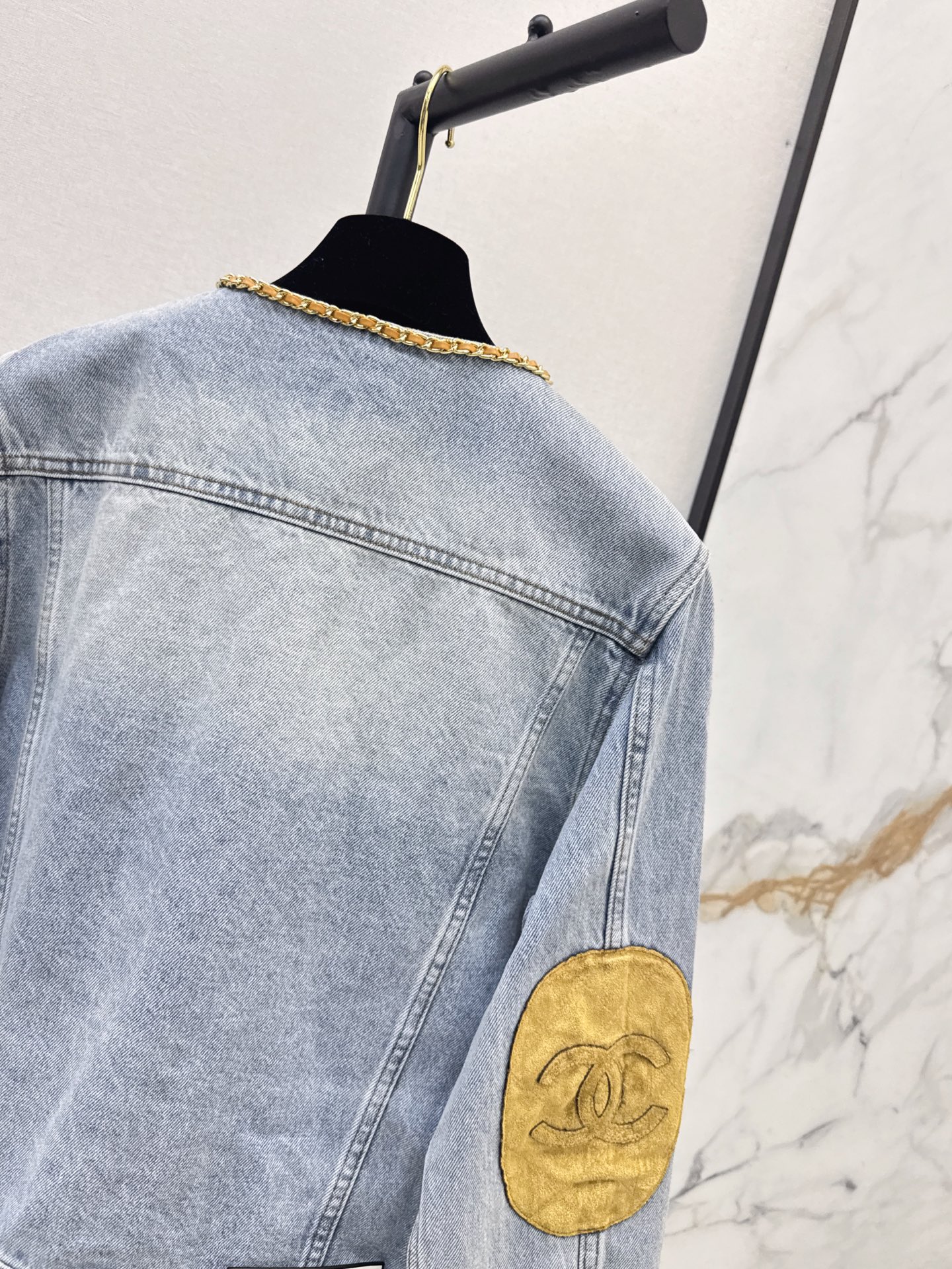 Chan 26fw suede contract denim jacket