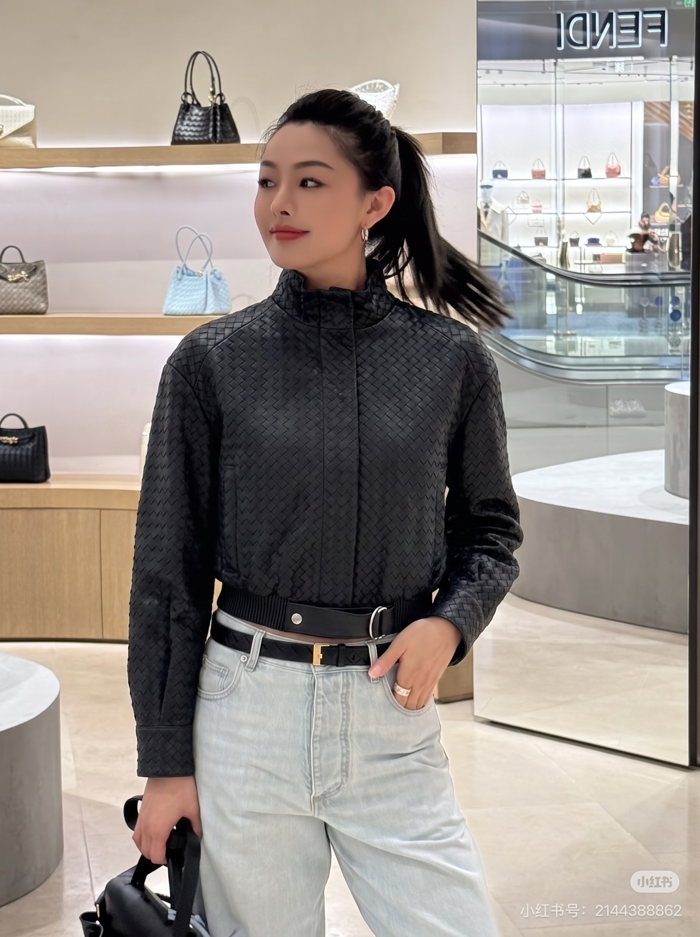 Bott 26fw cropped leather jacket