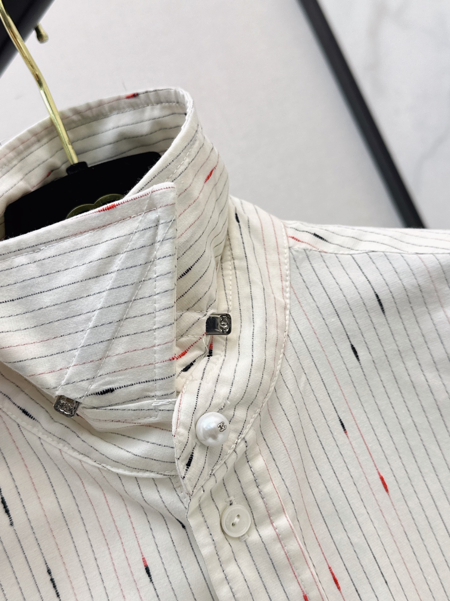 Chan 26fw stripe jacquard shirt