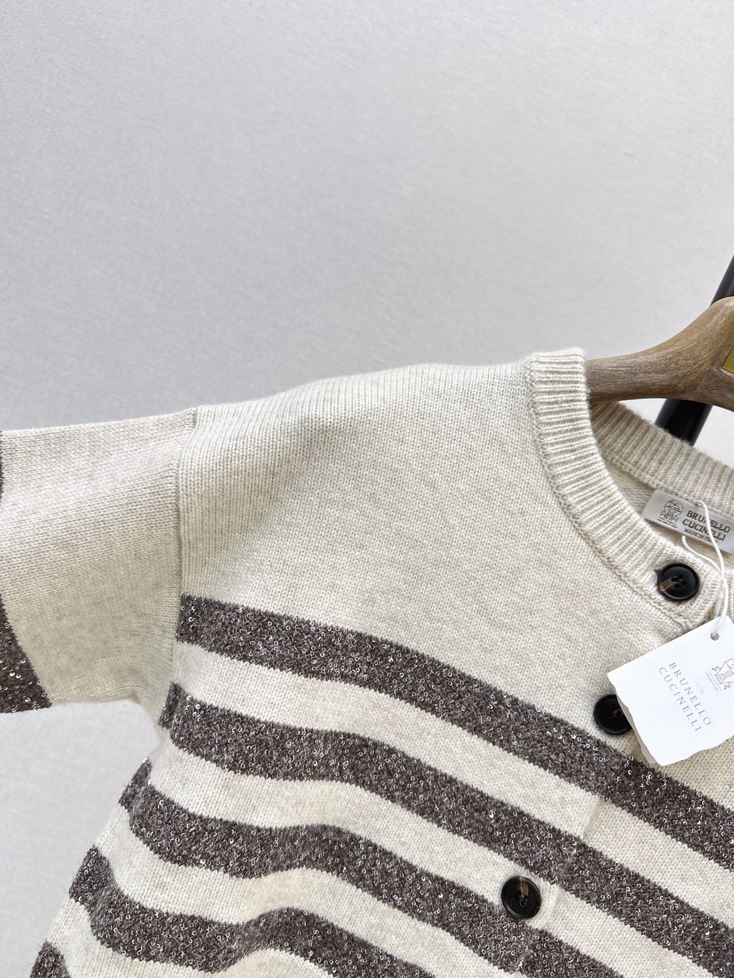 Brun 26fw stripe knit cardigan