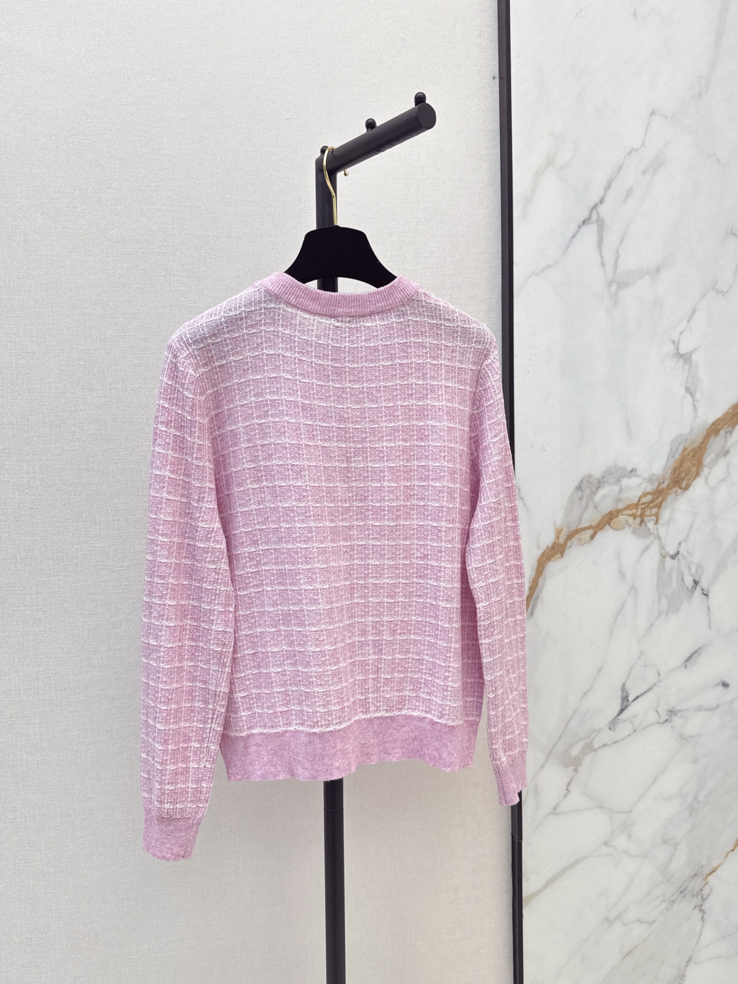 Chan 26fw check jacquard sweater