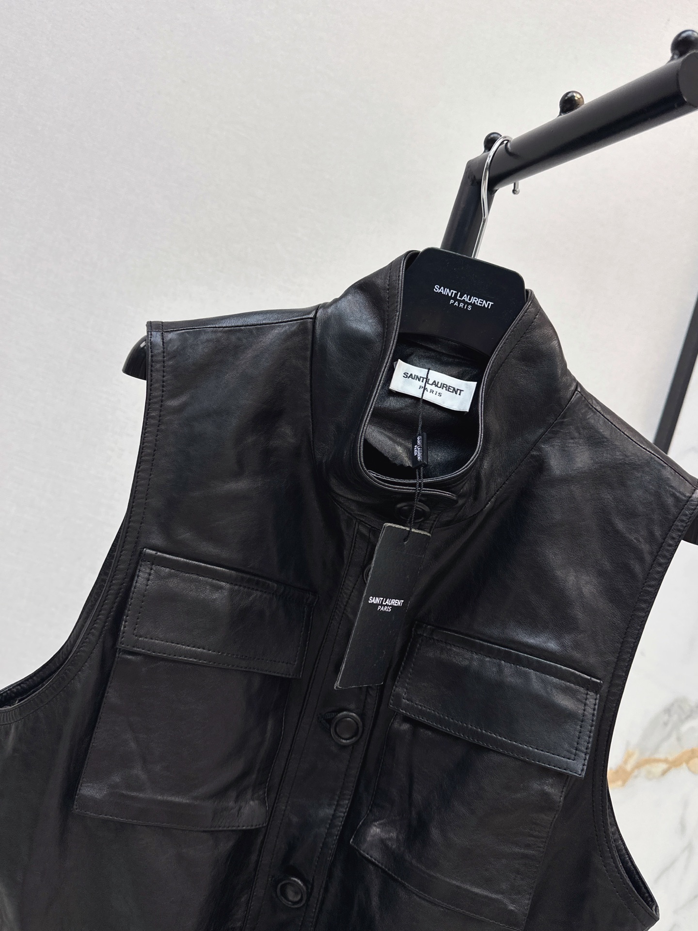 Sain 26fw leather vest jacket