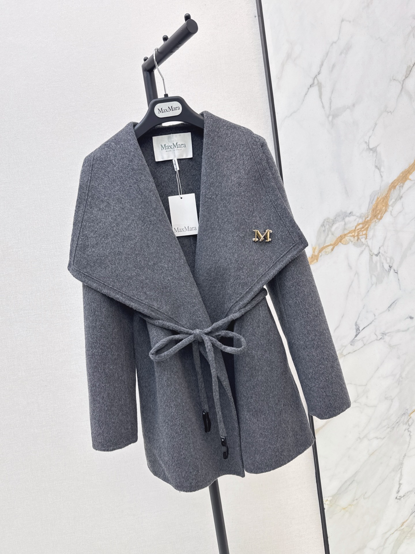 Max 26fw belted woolen overcoats