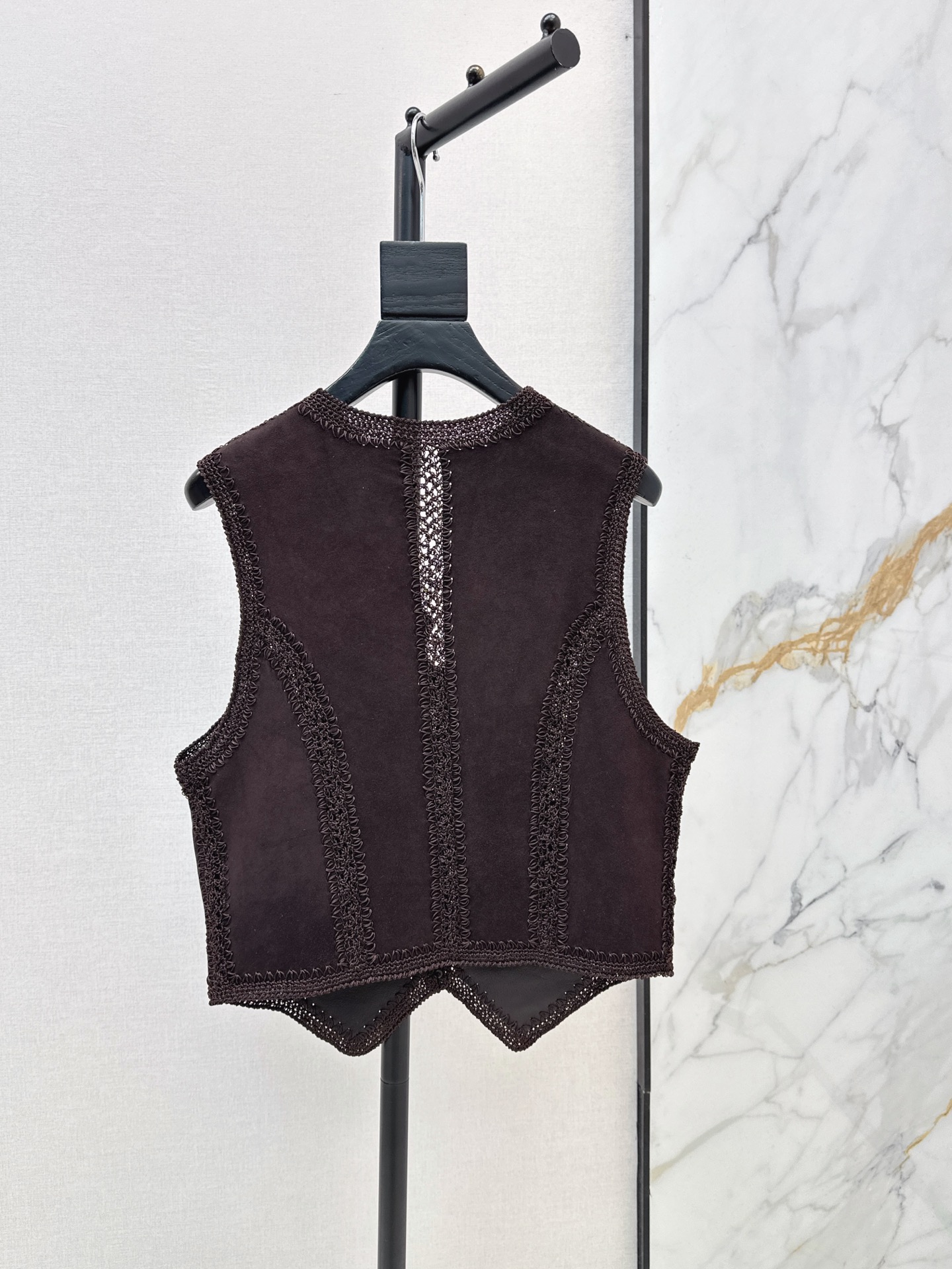 ES 26fw suede fleece leather vest