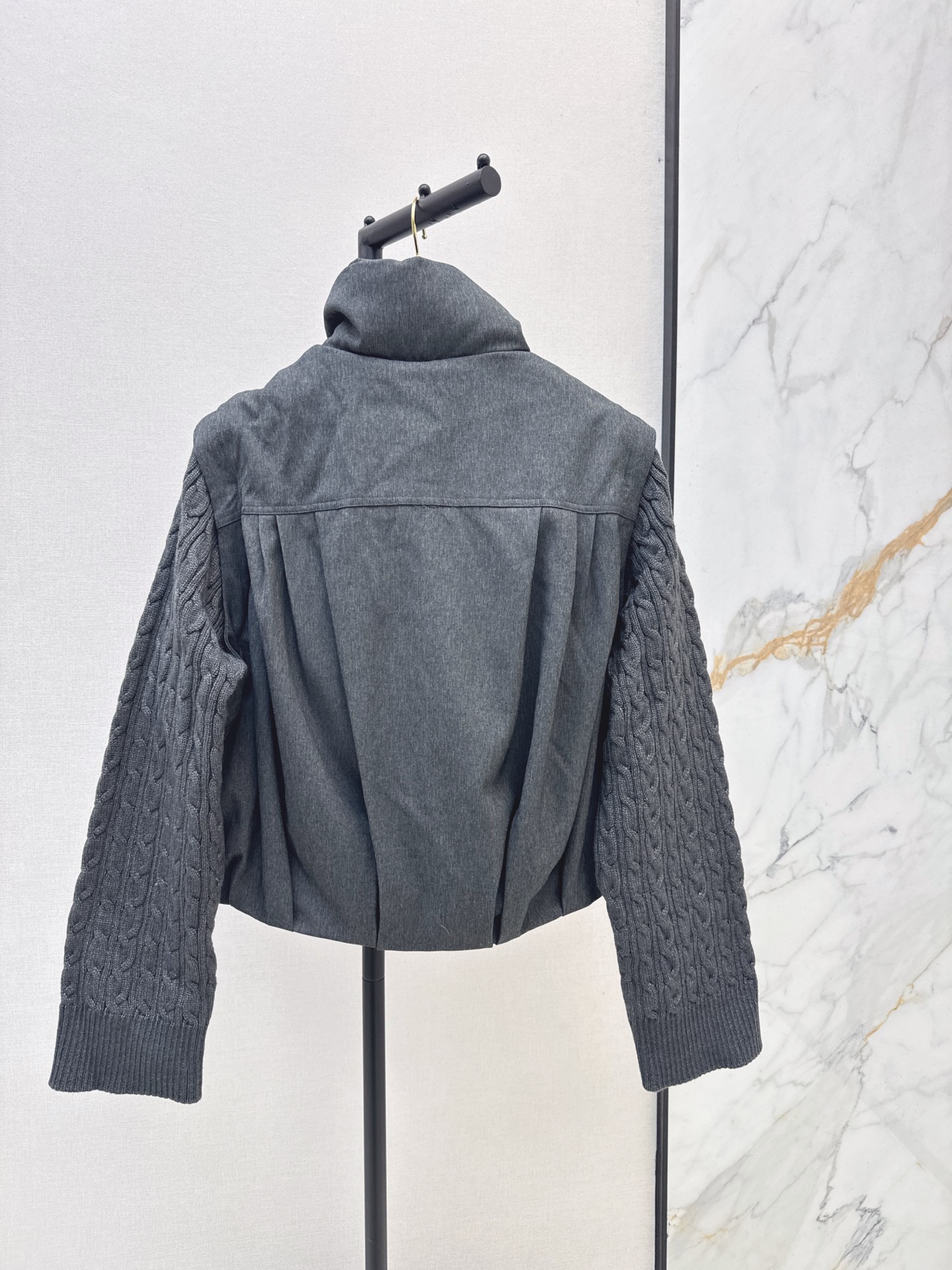 Bott 26fw detachable sleeve knit contract down jacket