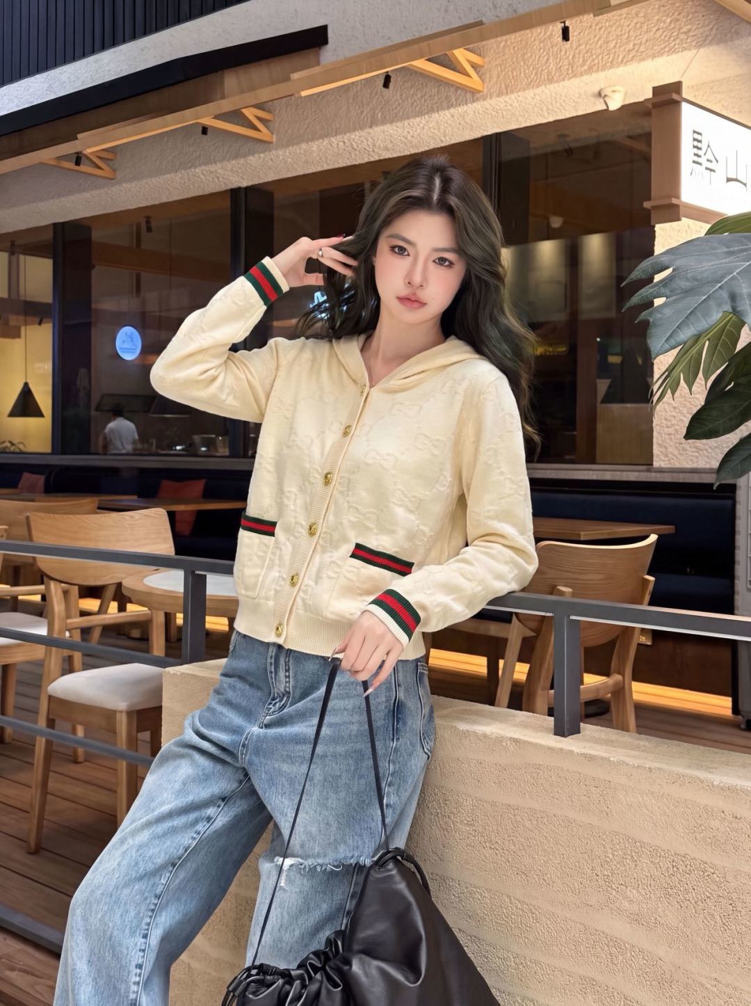 Guc 26fw hooded knit cardigan
