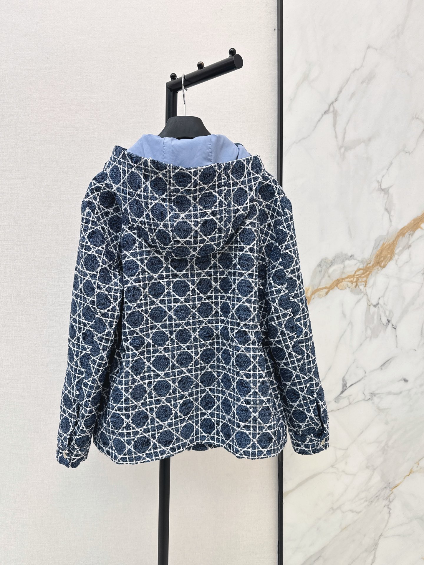 CD 26fw check drawstring hooded jacket