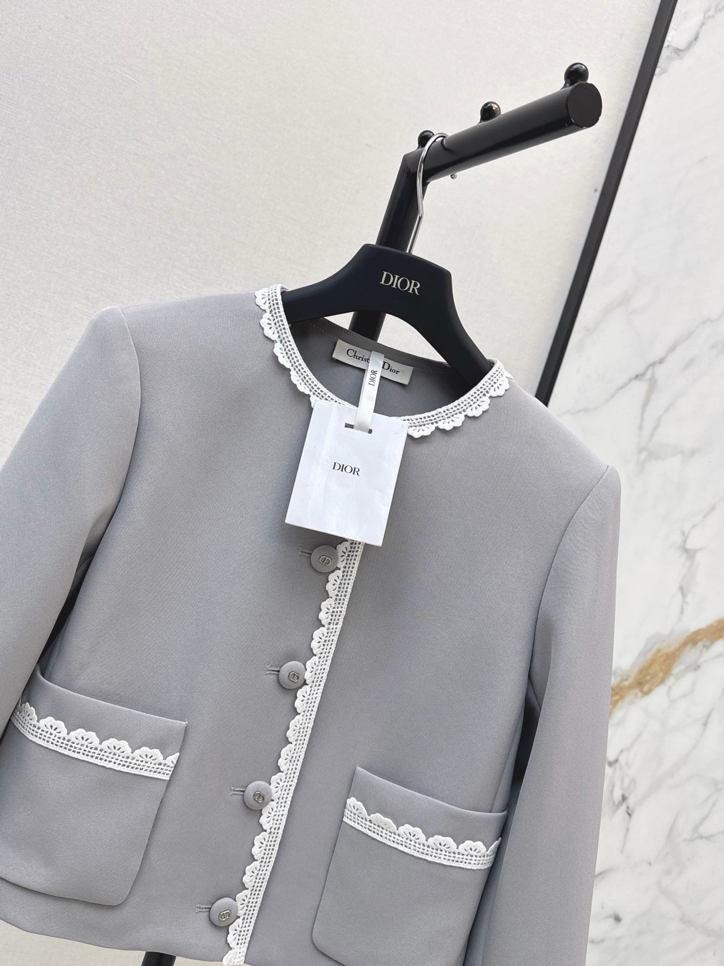 CD 26fw lace-trim cropped jacket