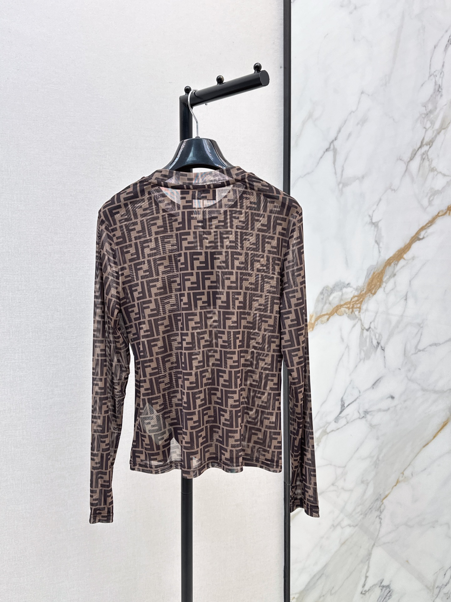 Fen 26fw print mesh basic tee