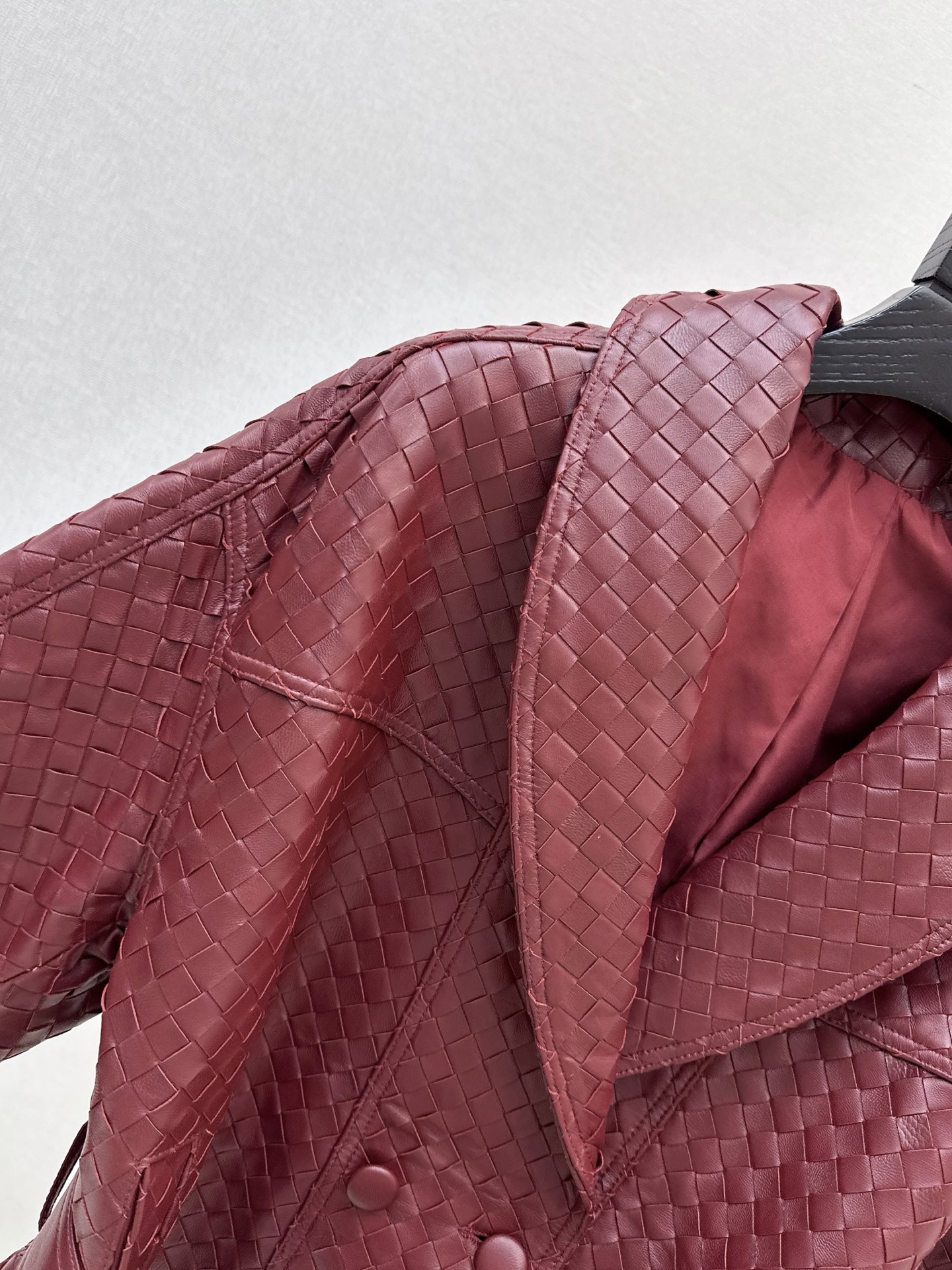 Bott 26ss leather woven jacket