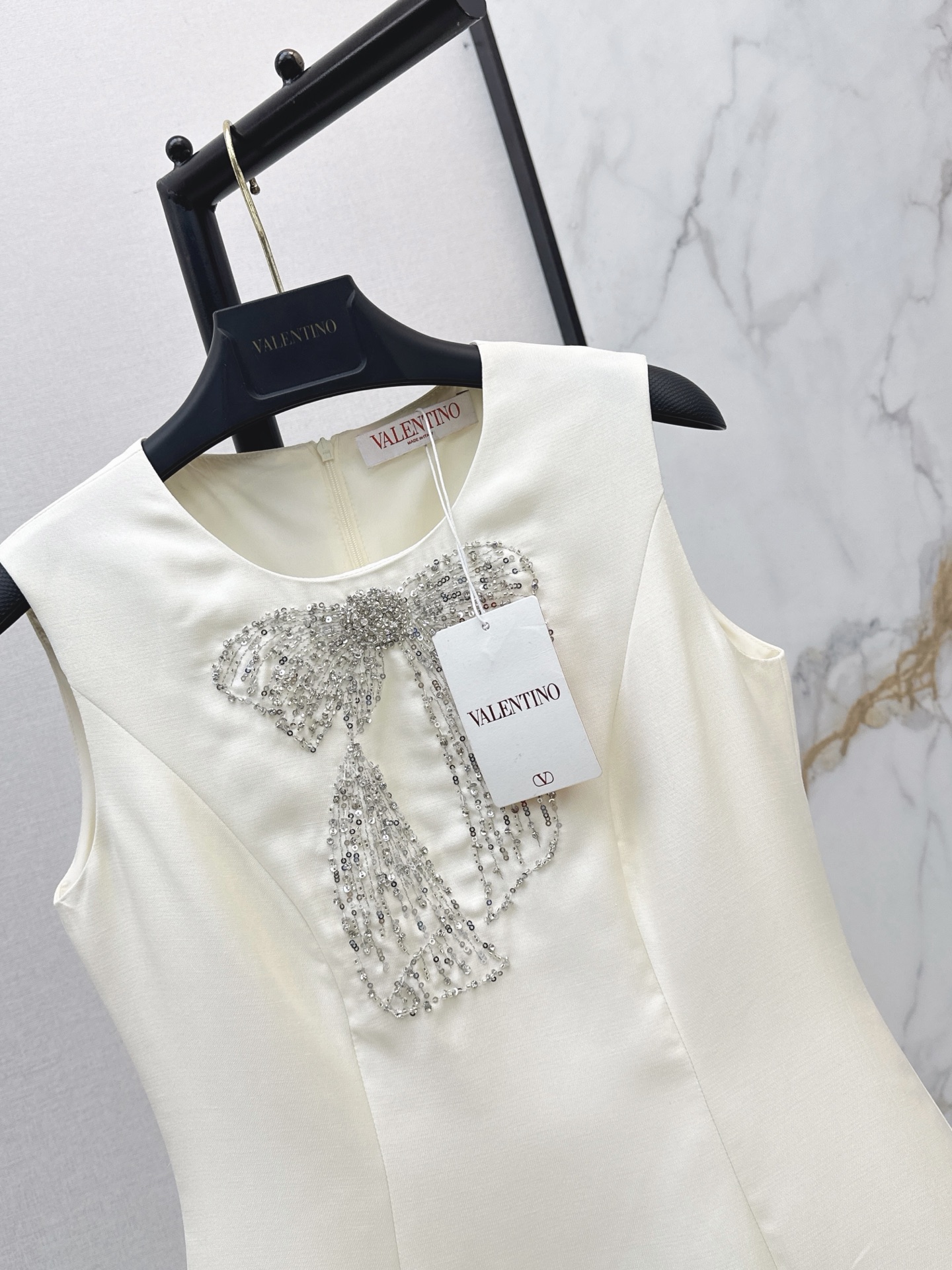 Valen 26ss bow beading dress