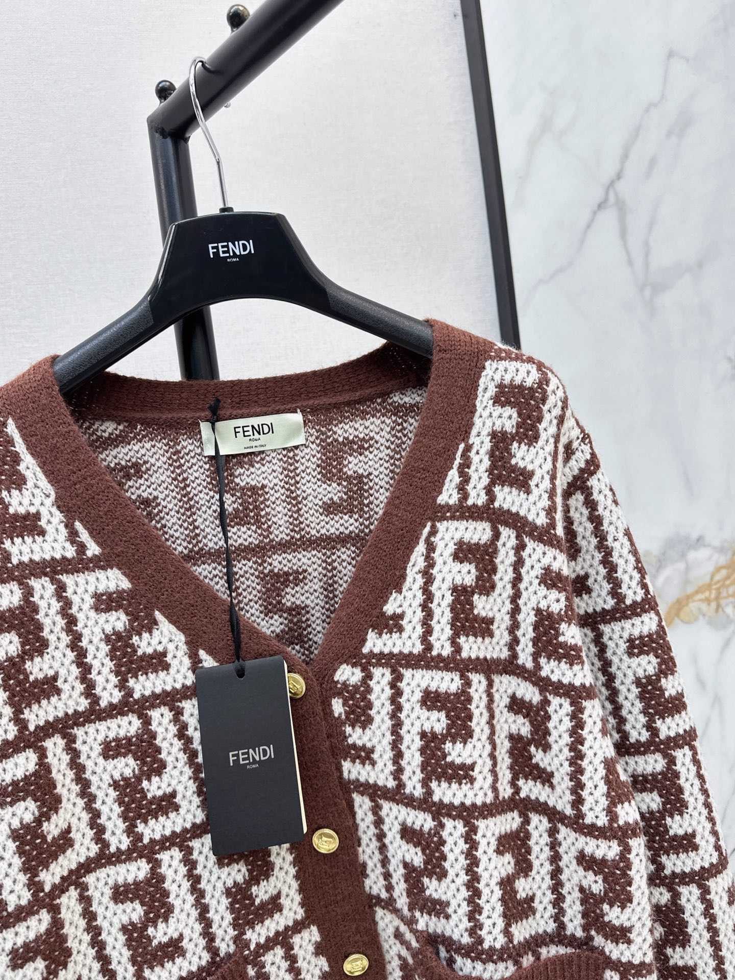 Fen 26fw jacquard cardigan
