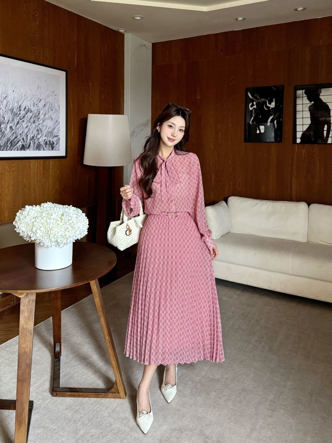 Guc 26ss pleated skirt