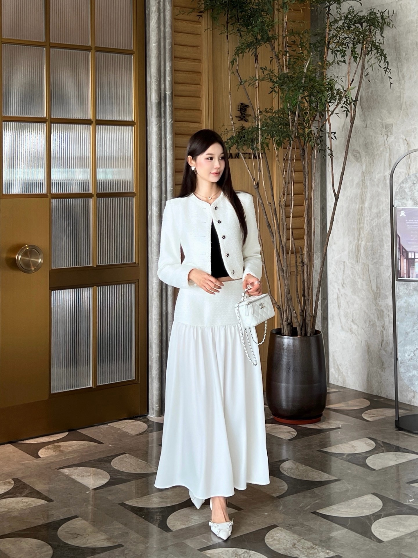 Chan 26fw woven contract skirt