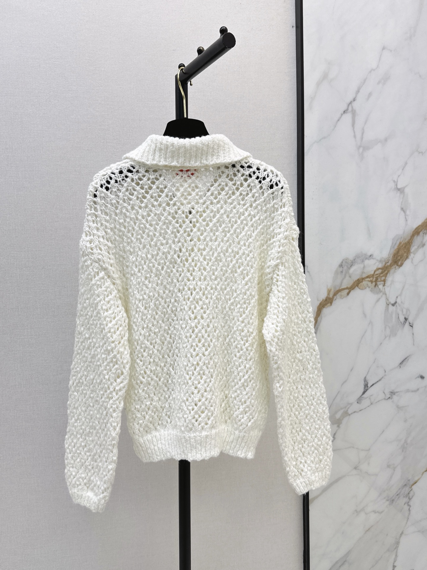 Chan 26fw hollow knit zipper cardigan