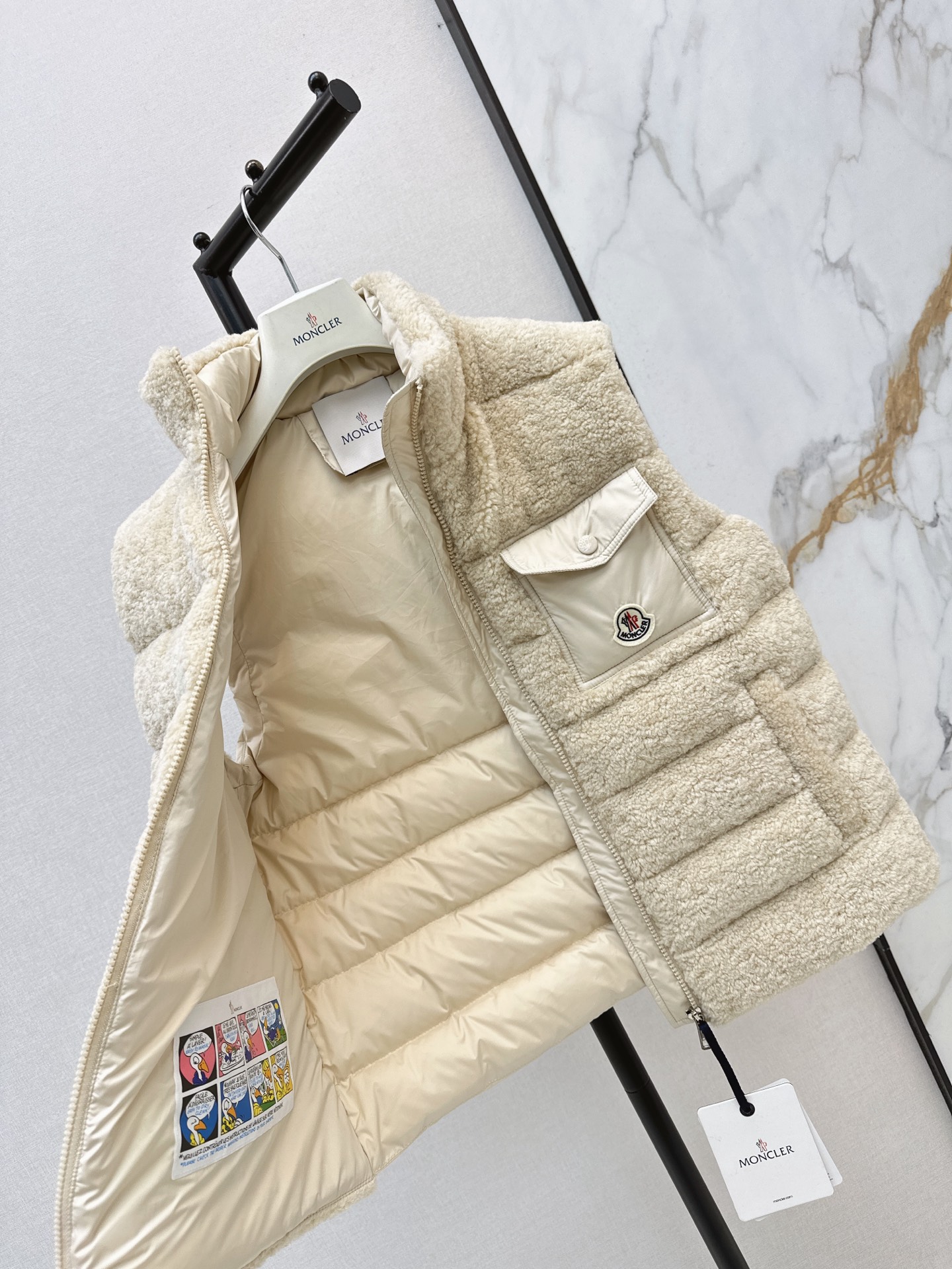Monc 26fw shearling-fleece down vest