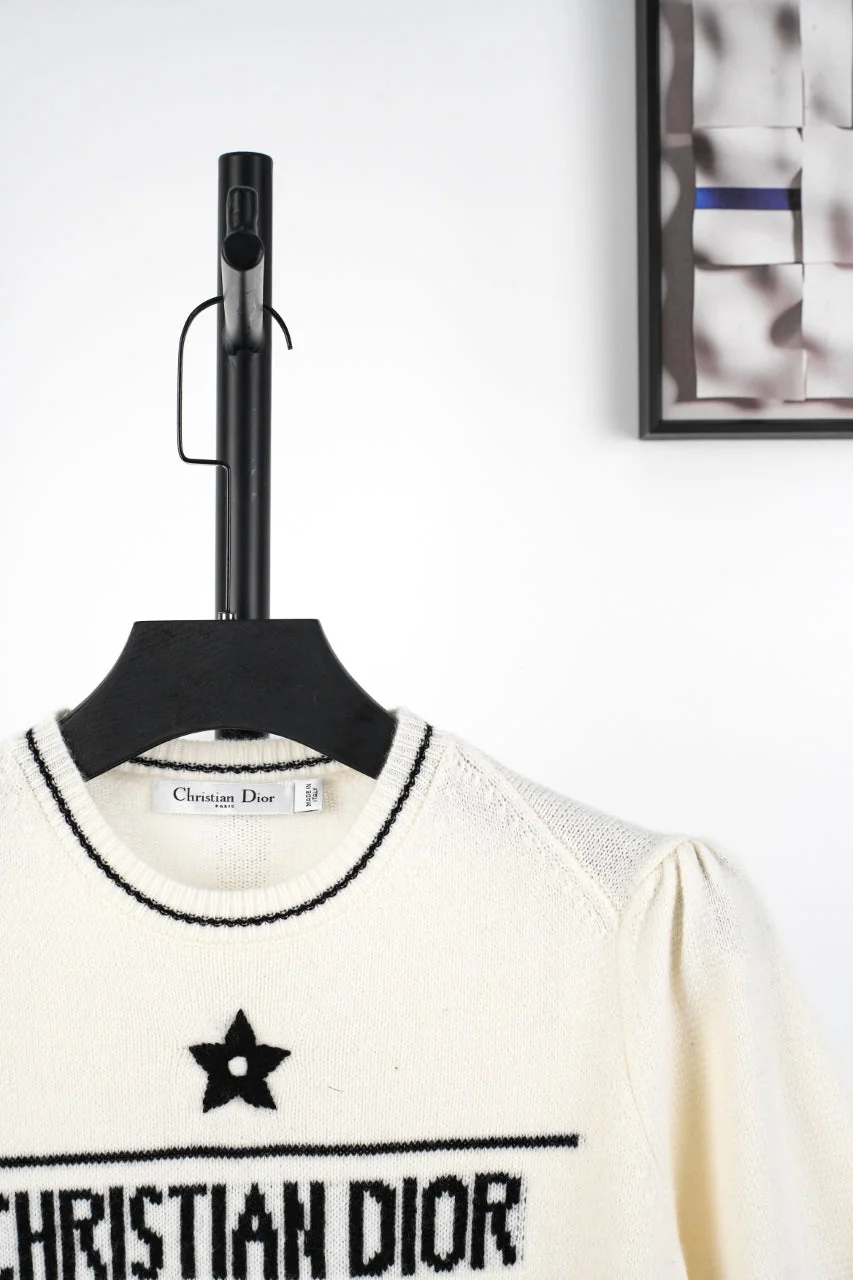 D 25ss wool embroidered knitted t-shirt