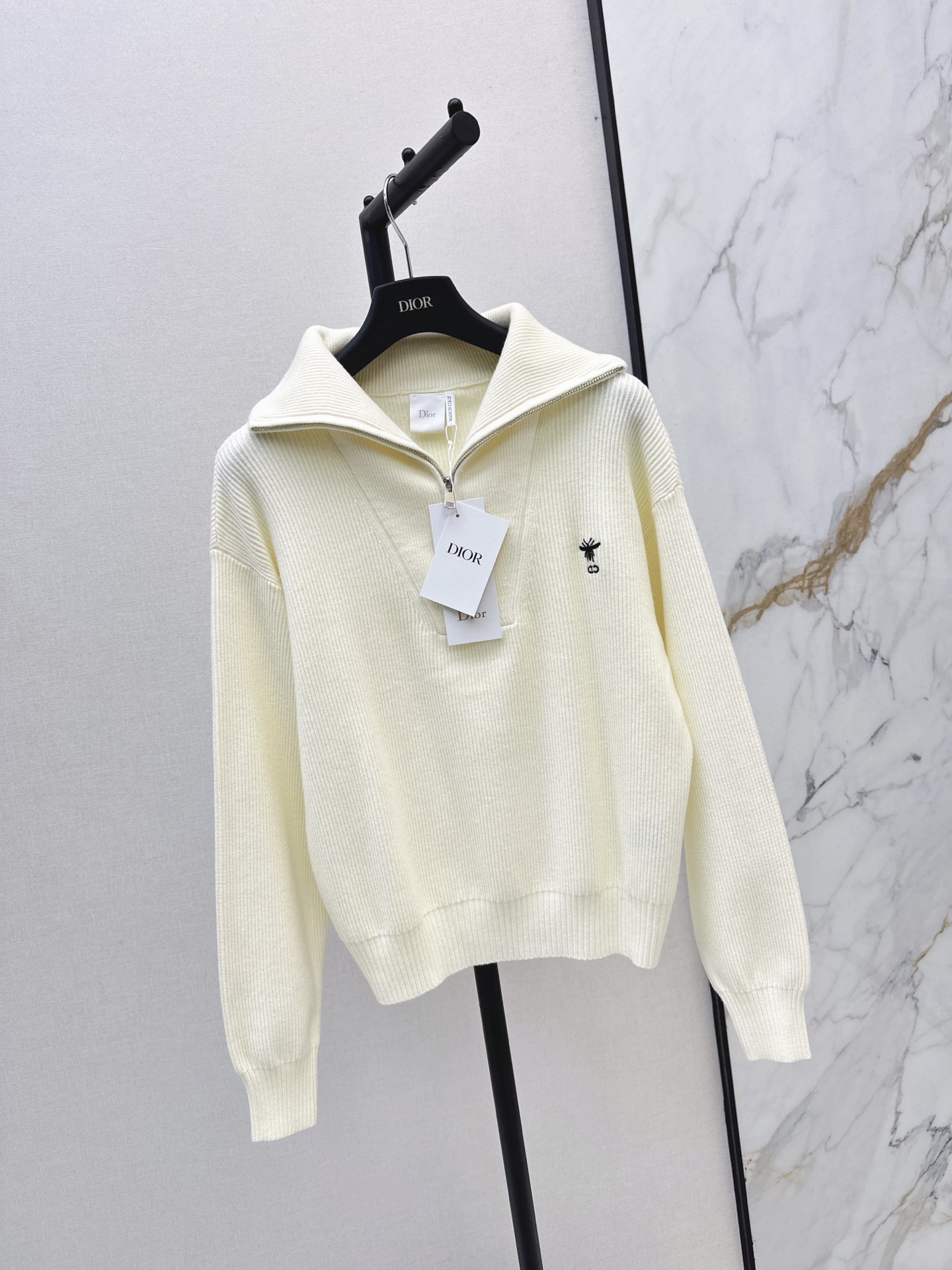 Chan 26fw zip-half knit sweater