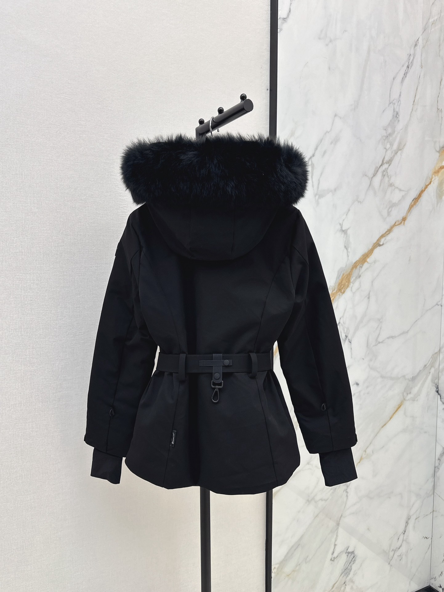 Monc 26fw belted hooded ski down jacket
