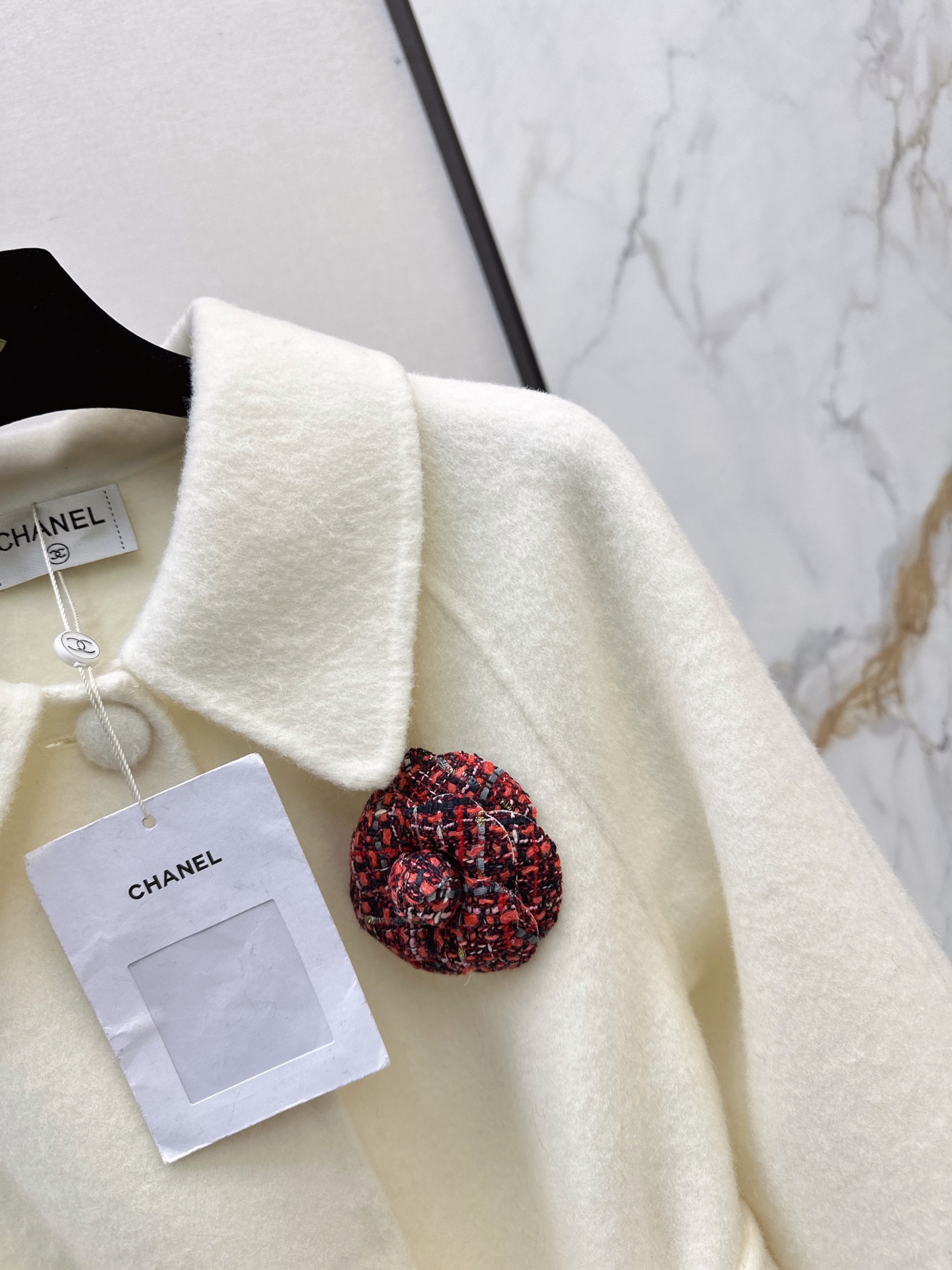 Chan 26fw 3d floarl belted overcoats