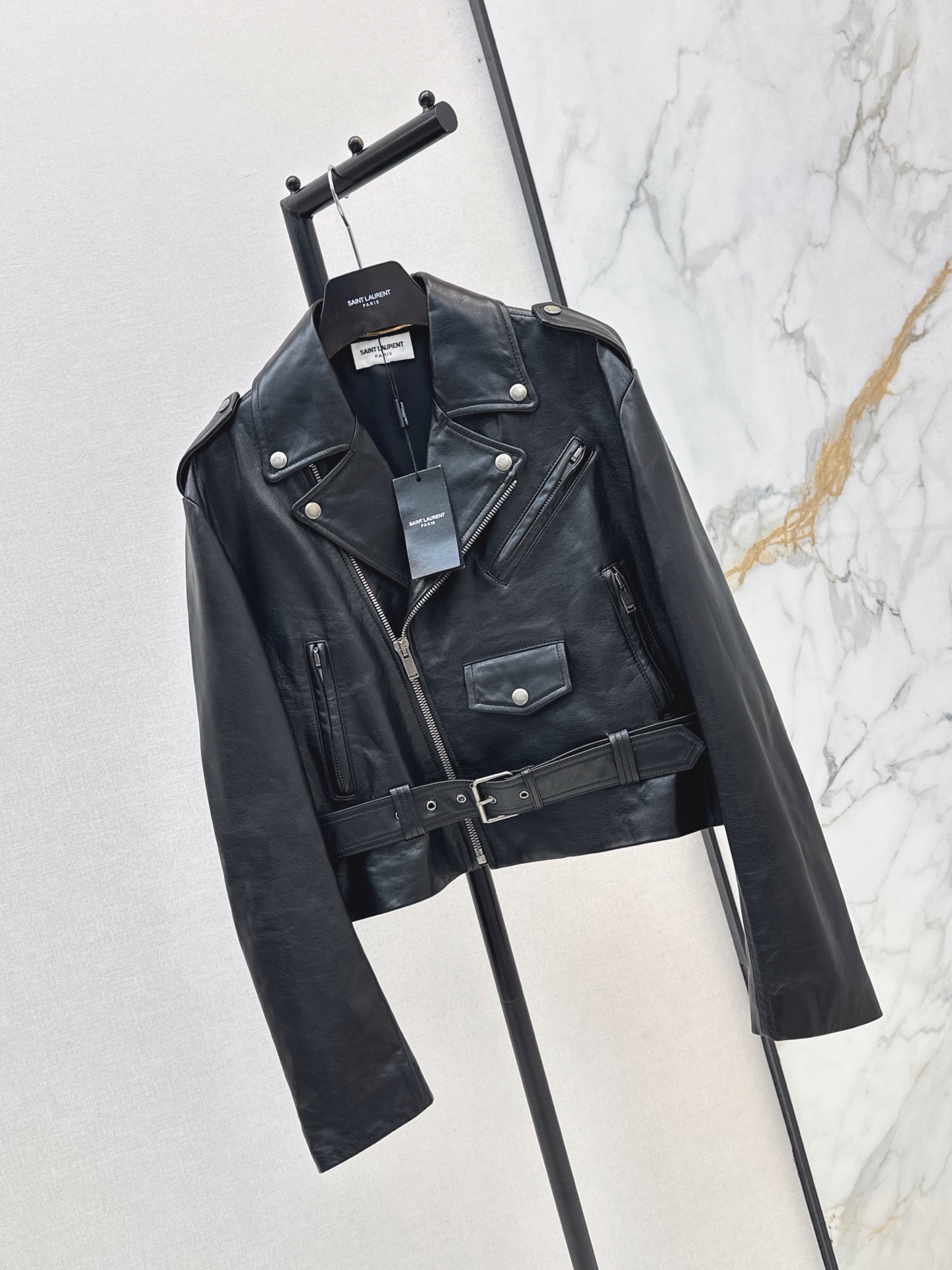 Sain 26fw leather moto jacket