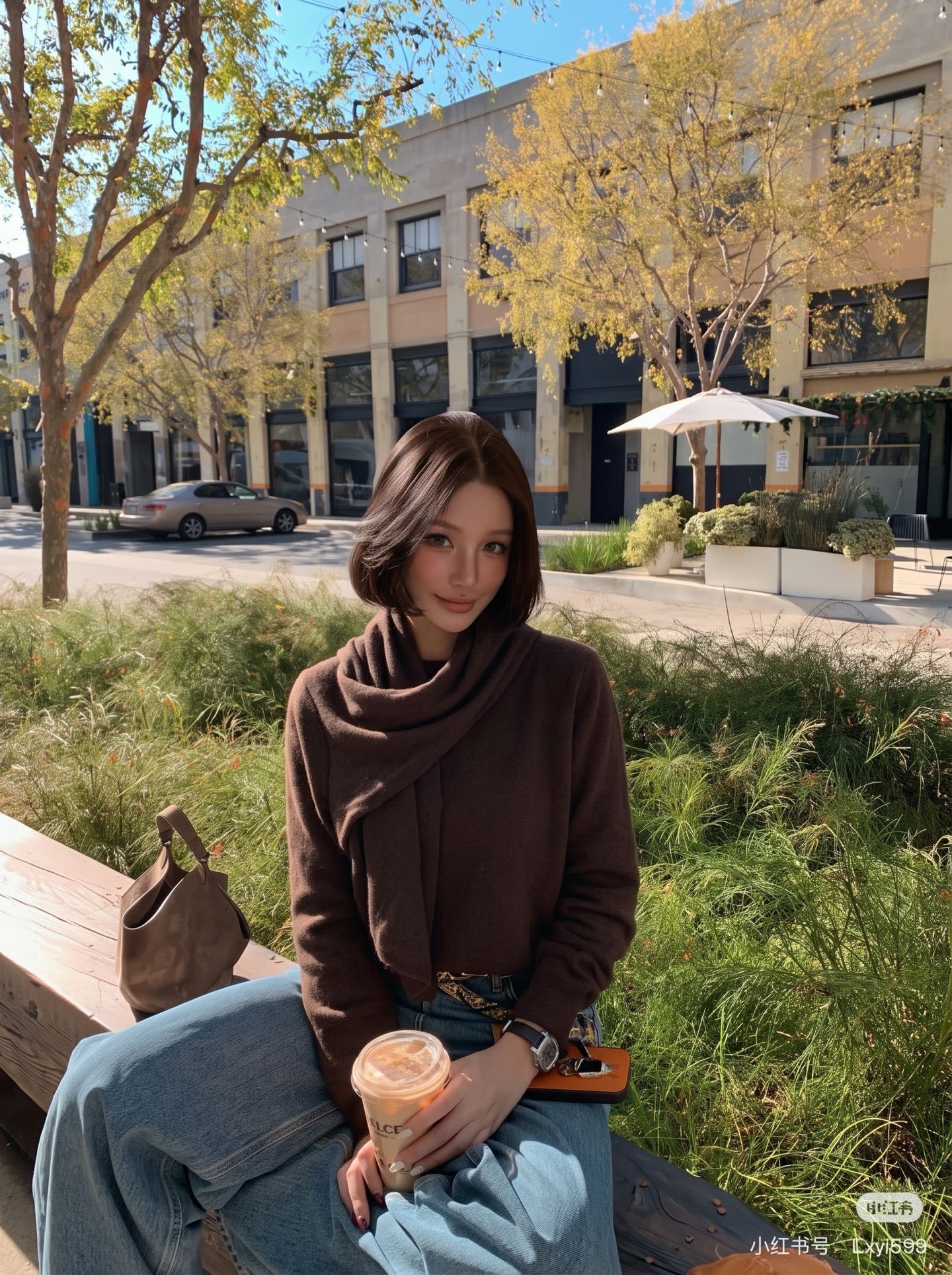 Row 26fw draped scarf-neck knit sweater