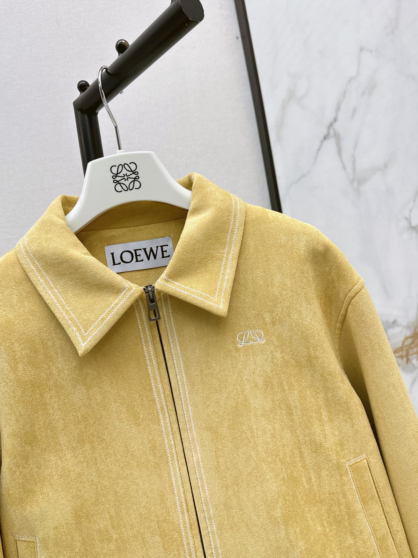 Loe 26fw suede-fleece jacket