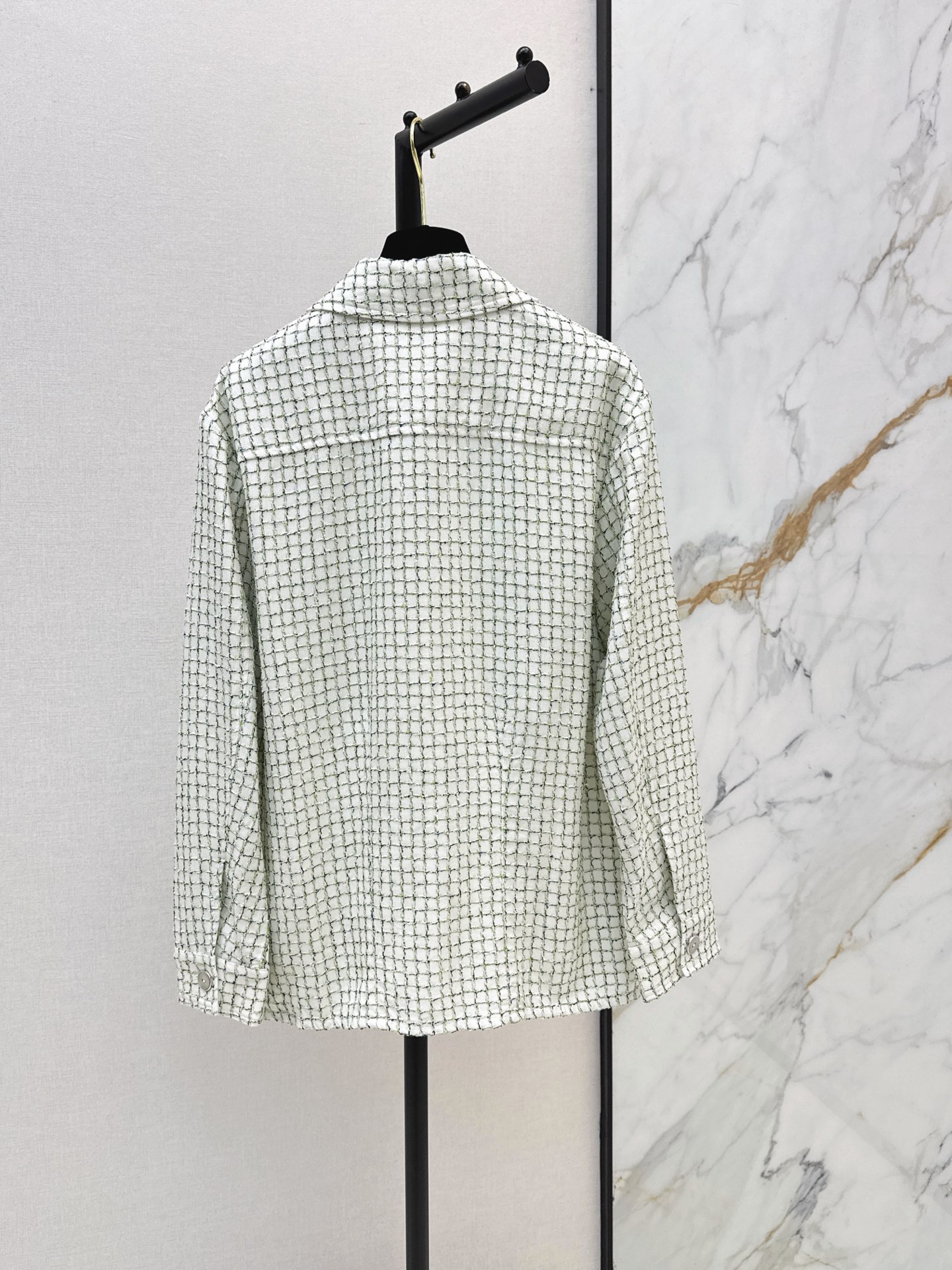 Chan 26fw tweed woven shirt jacket