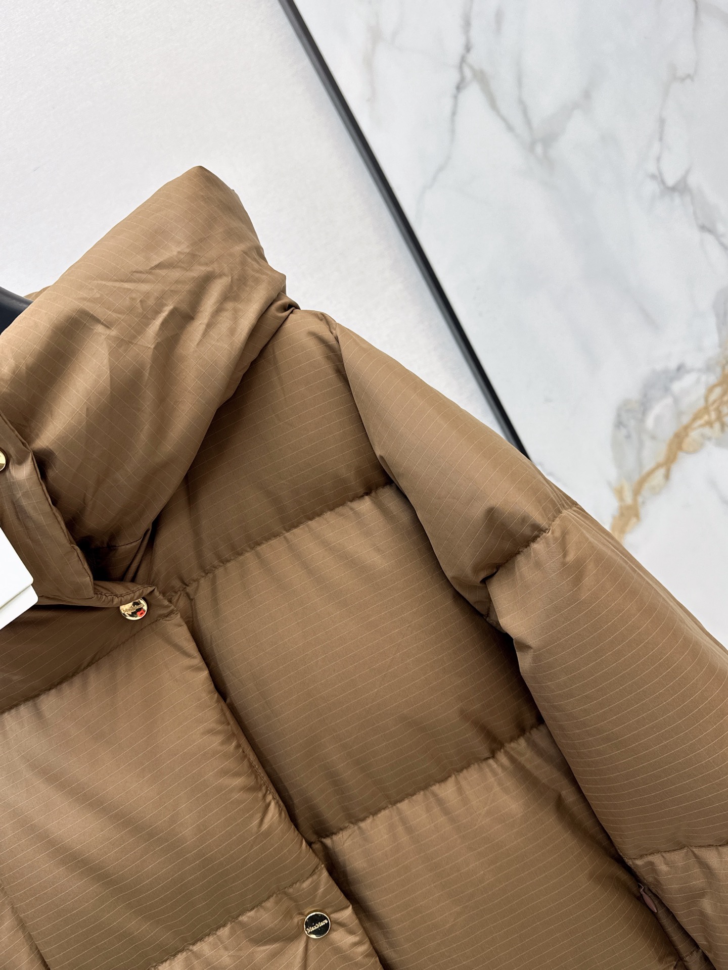Max 26fw hooded long down jacket