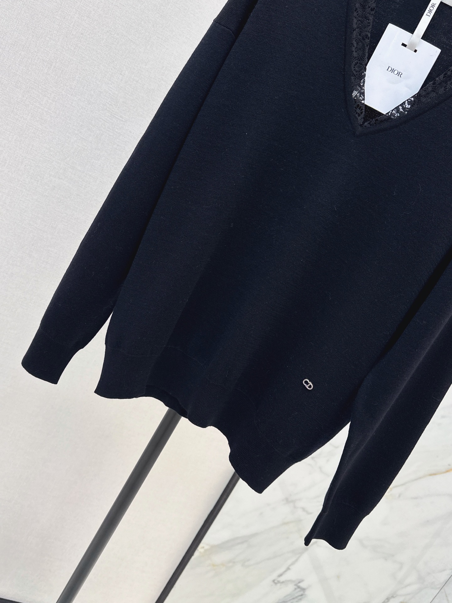 CD 26fw lace contract sweater
