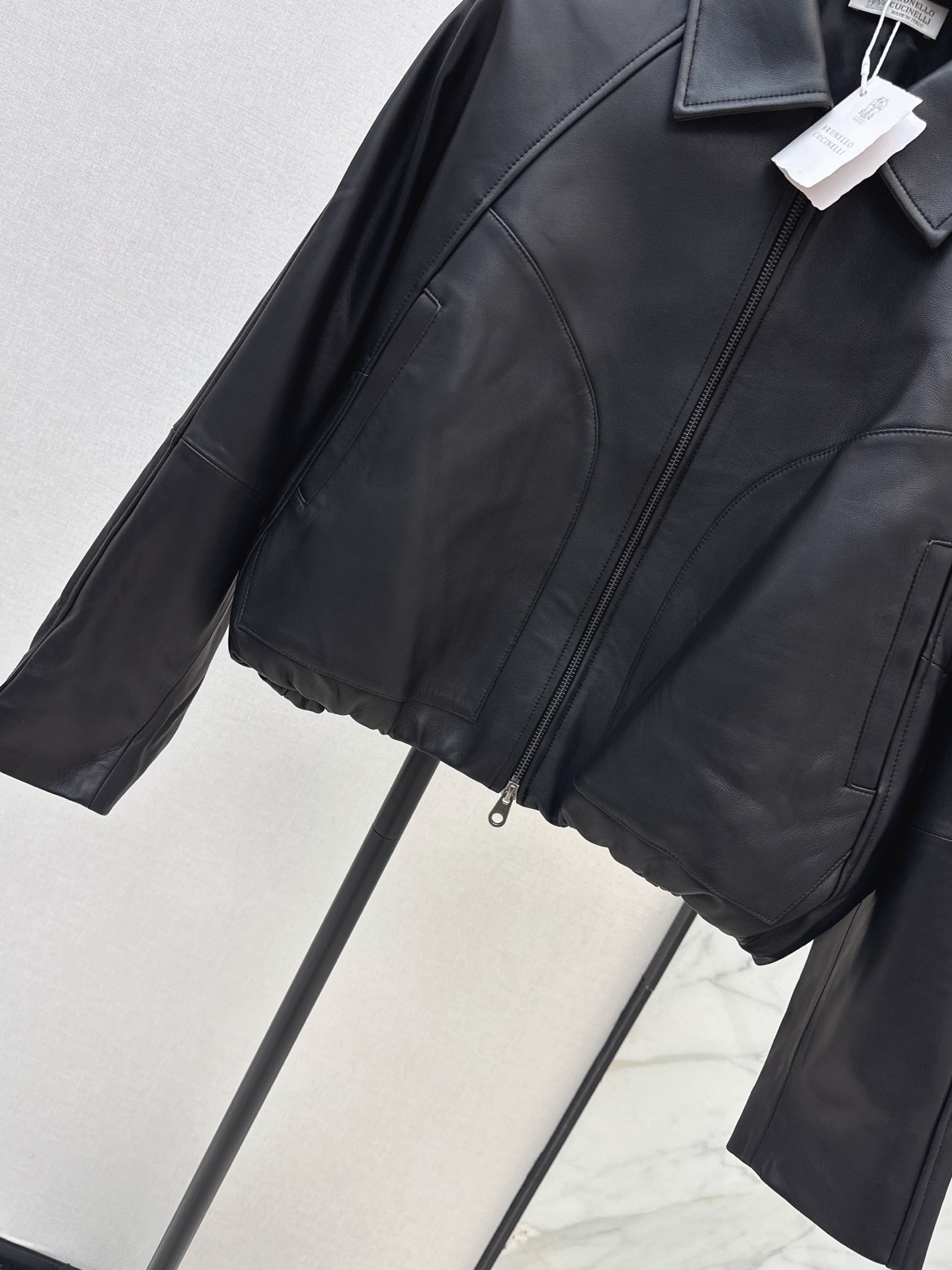 Brun 26fw leather jacket