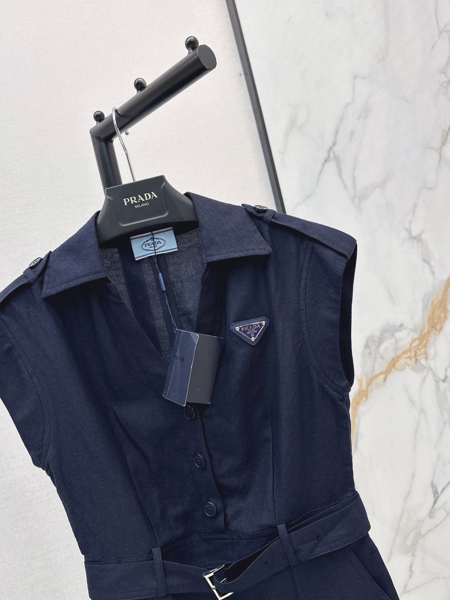 Pra 26ss sleeveless linen dress