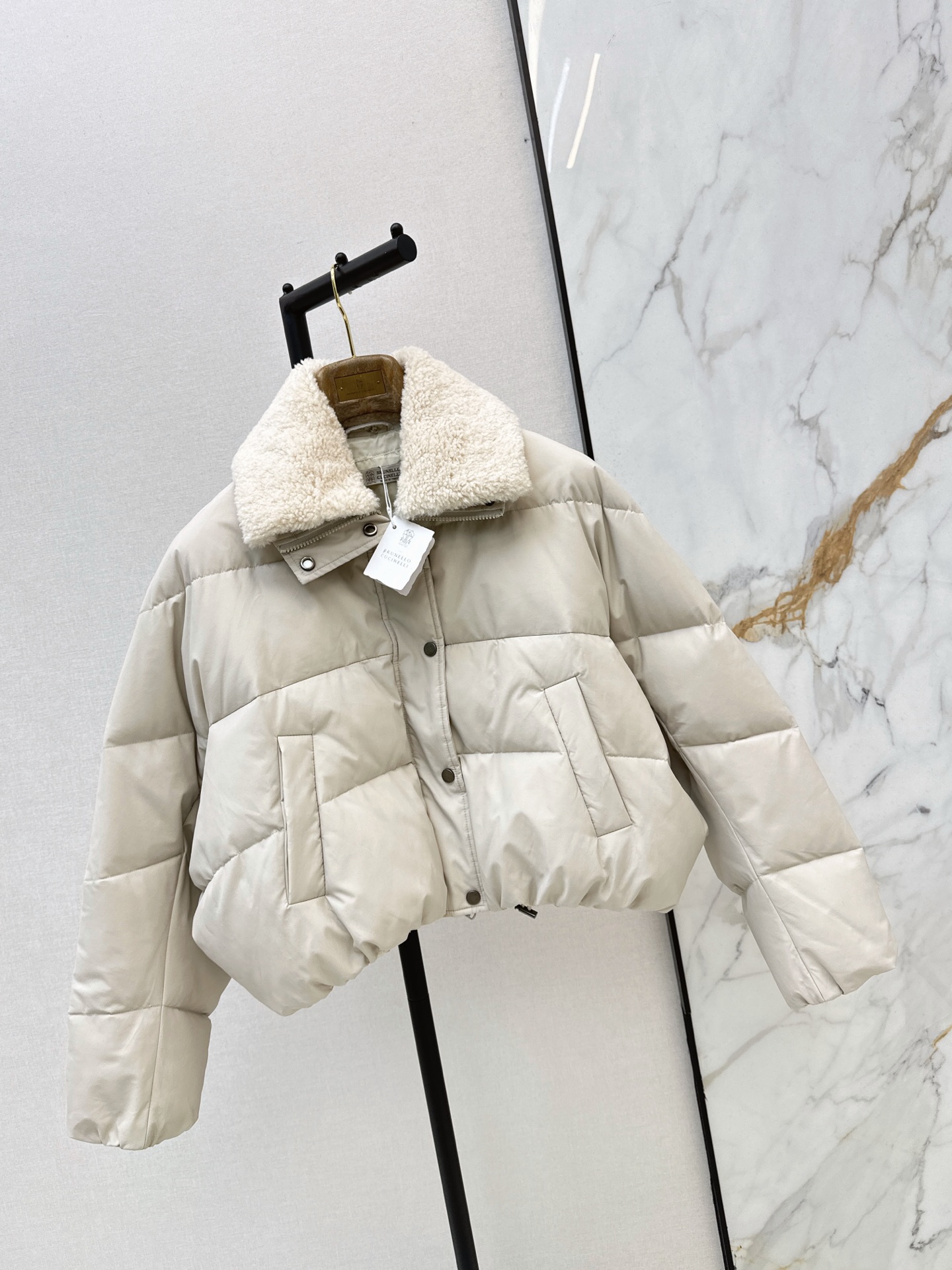 Brun 26fw fur-trim down jacket