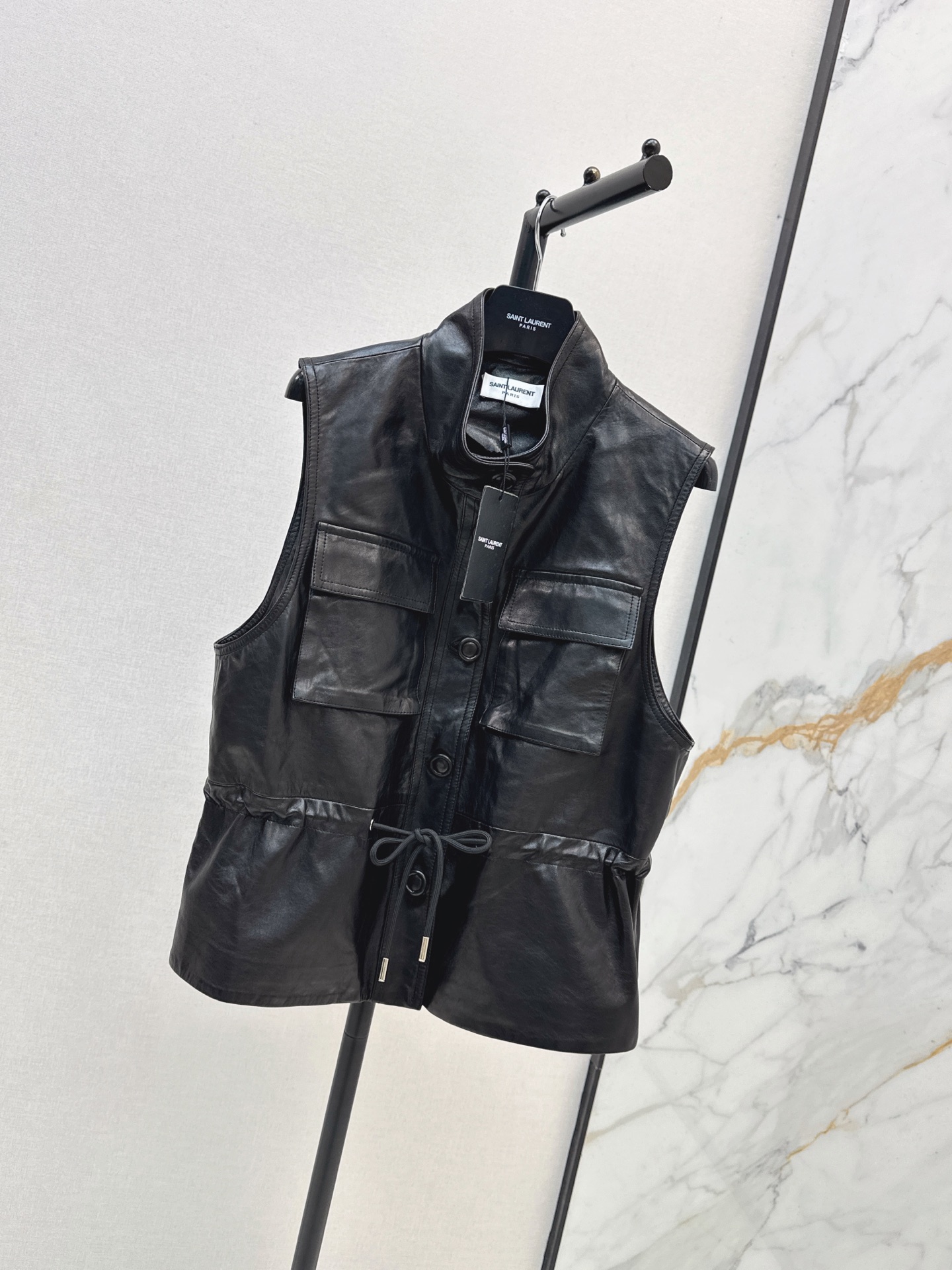 Sain 26fw leather vest jacket