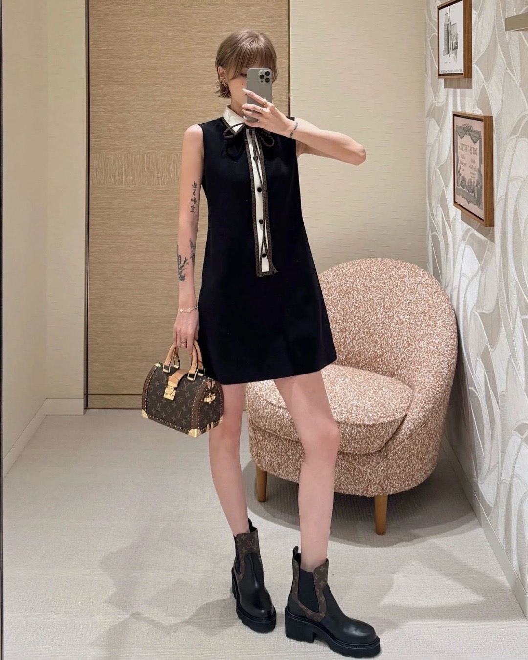 Loui 26fw ribbon sleeveless dress