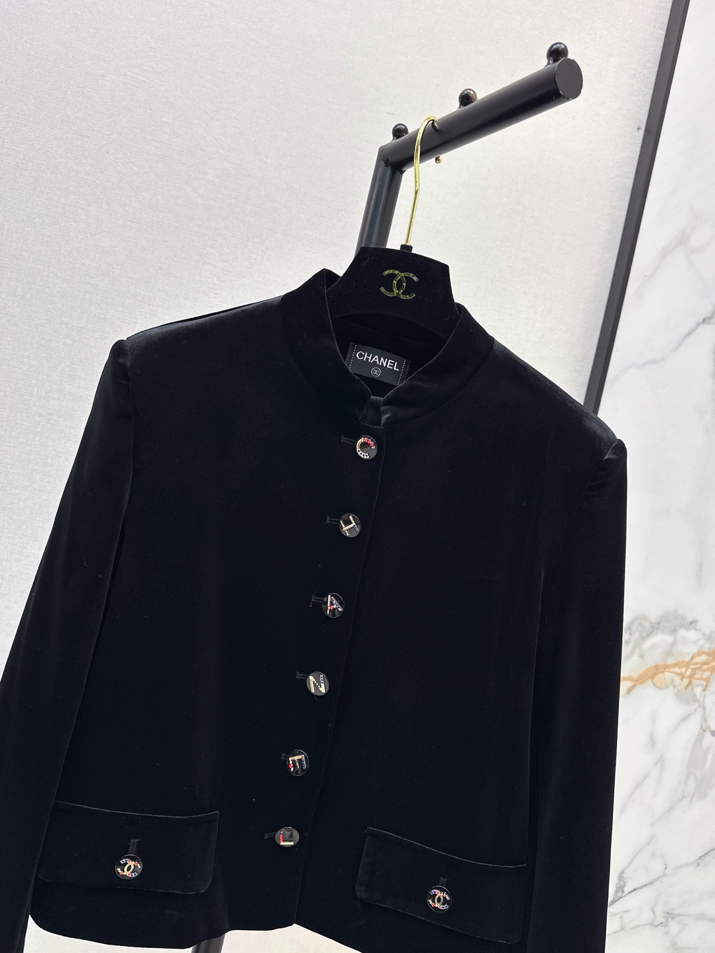 Chan 26fw velvet cropped jacket