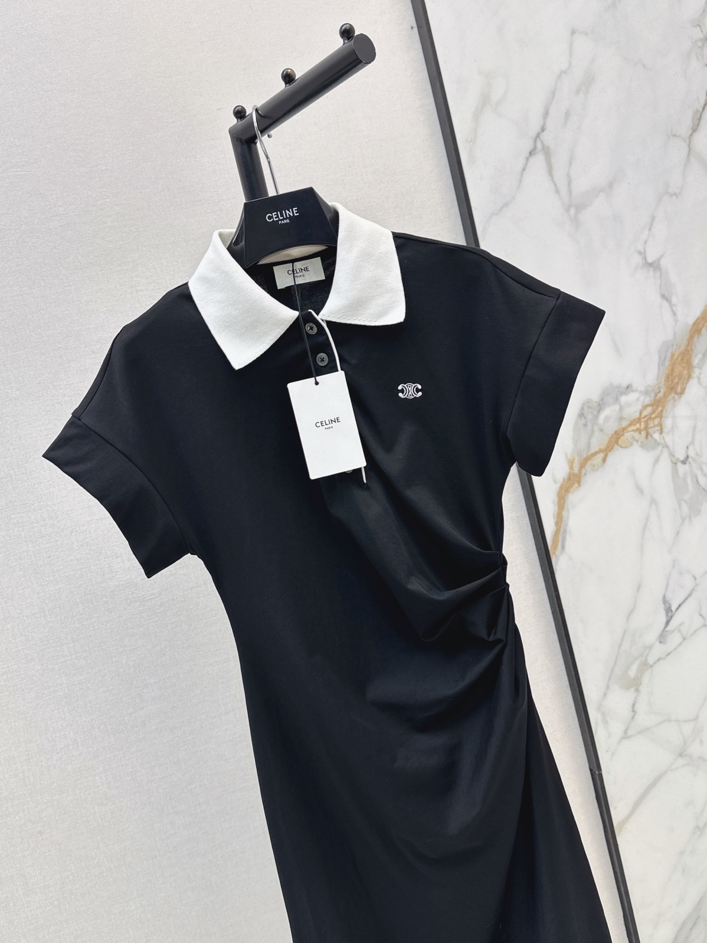Celi 26ss polo side ruched dress