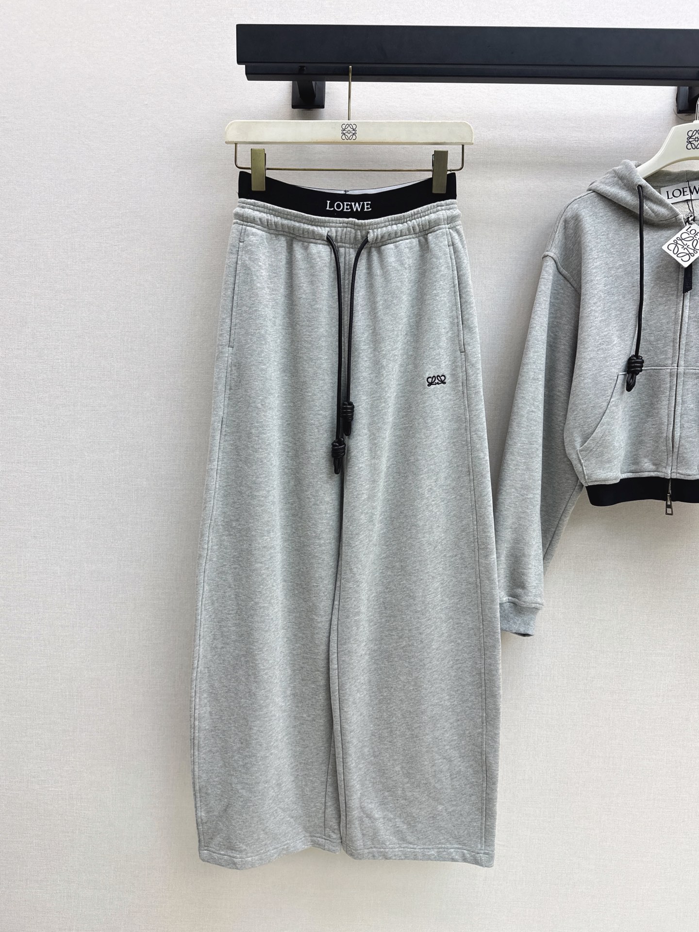 Loe 26fw hooded jacket wide-leg pants sets