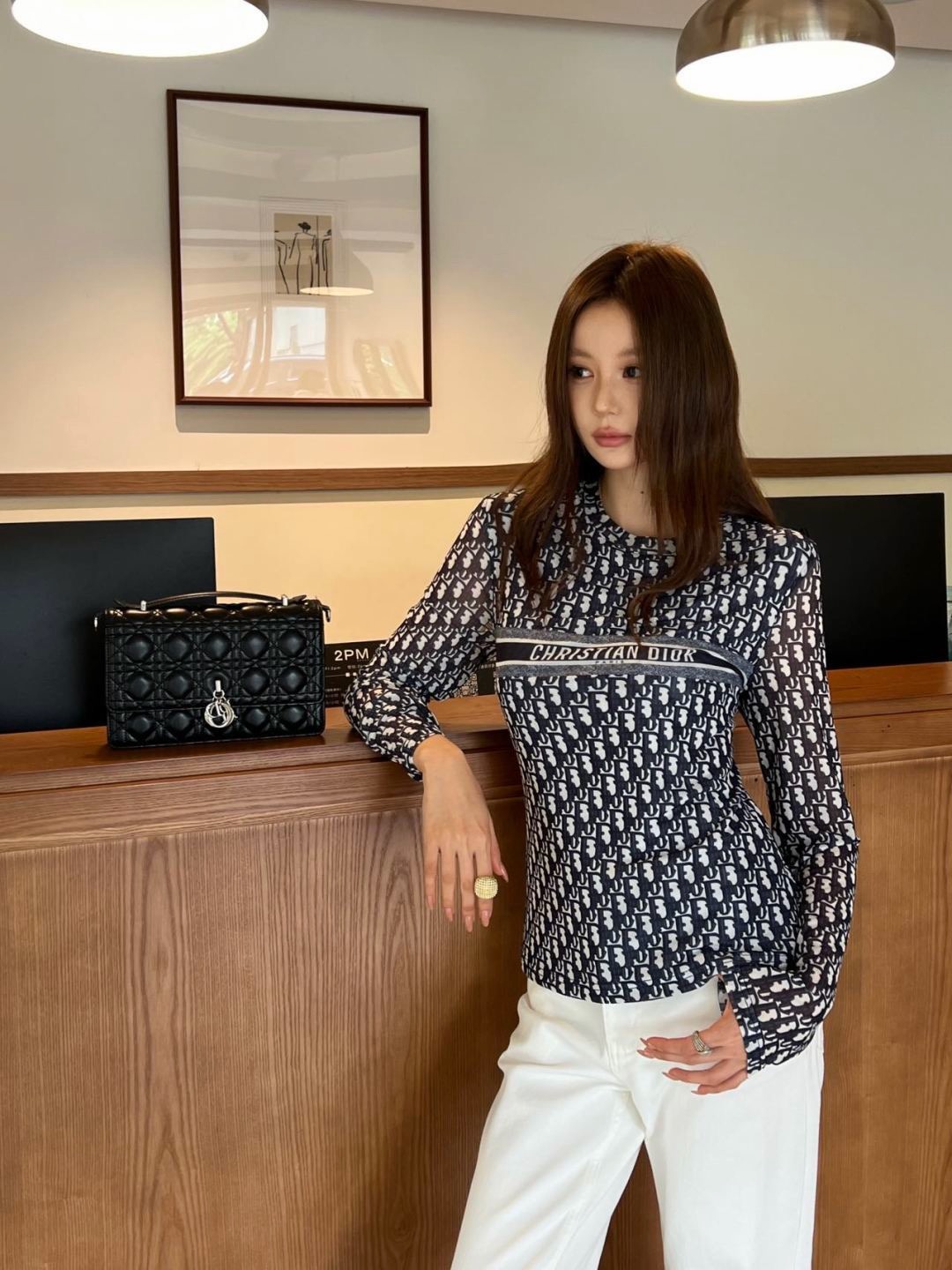 CD 26fw print mesh basic tee