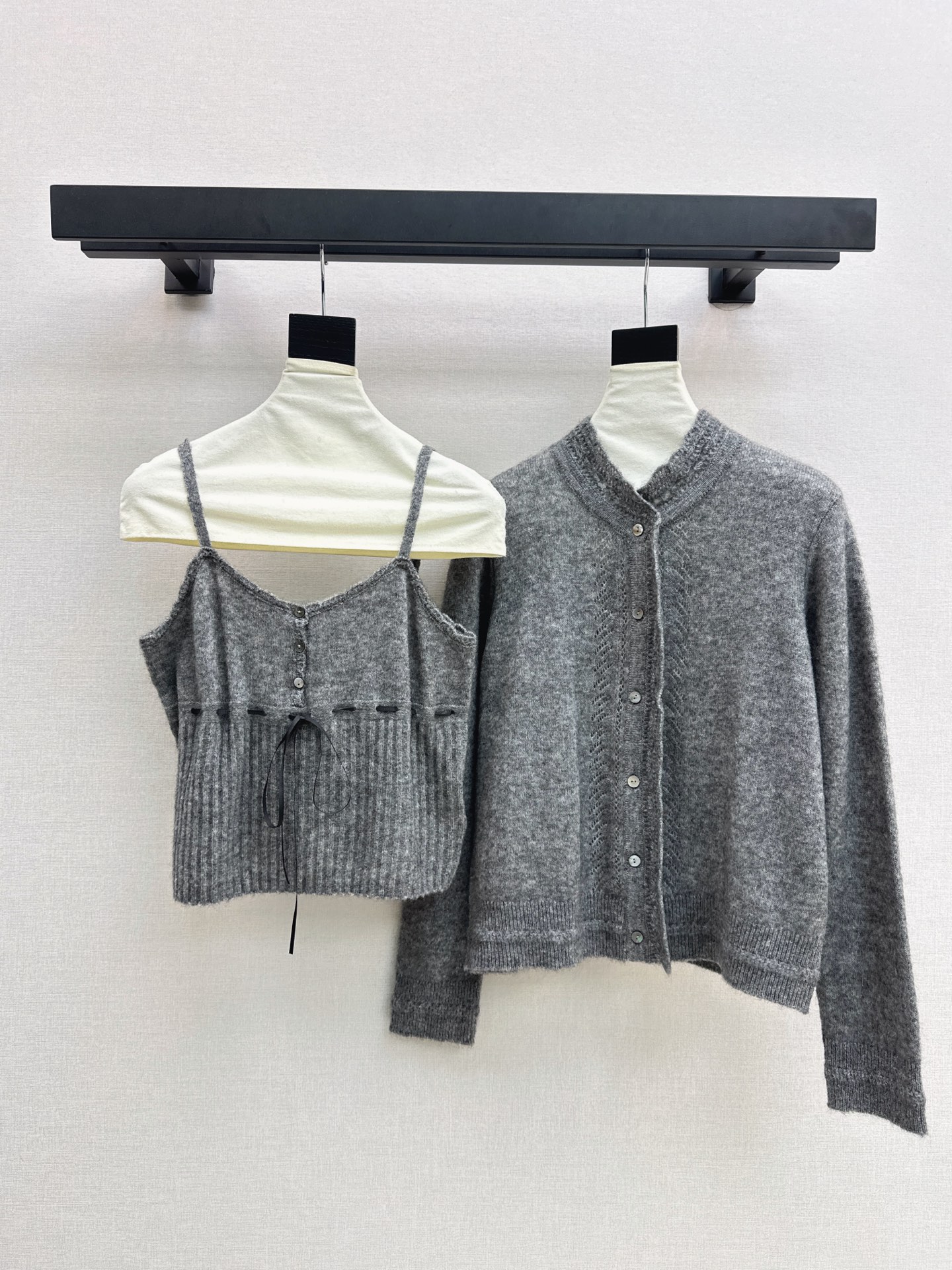 ES 26fw wool knit vest cardigan sets