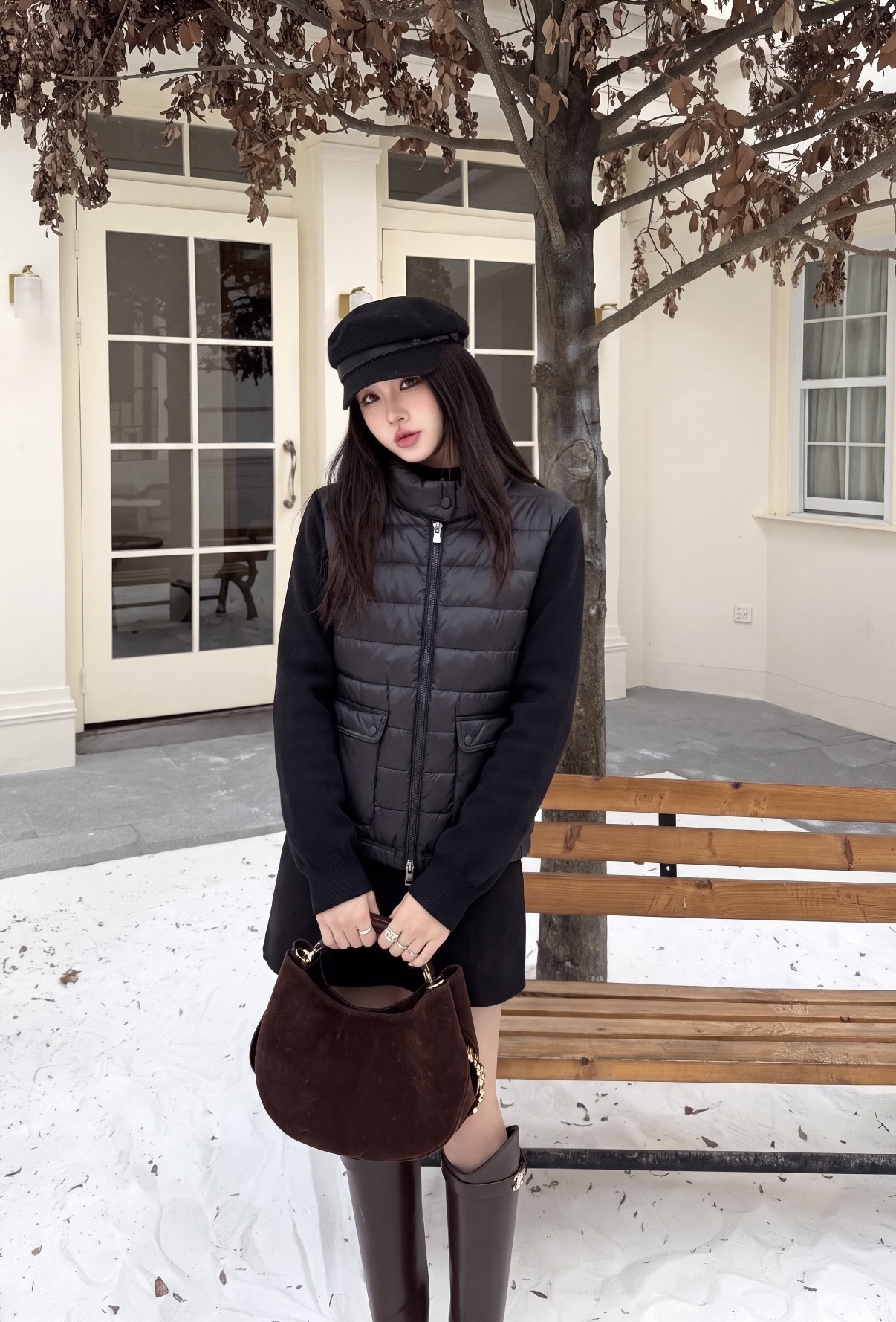 Bun 26fw knit contract down jacket