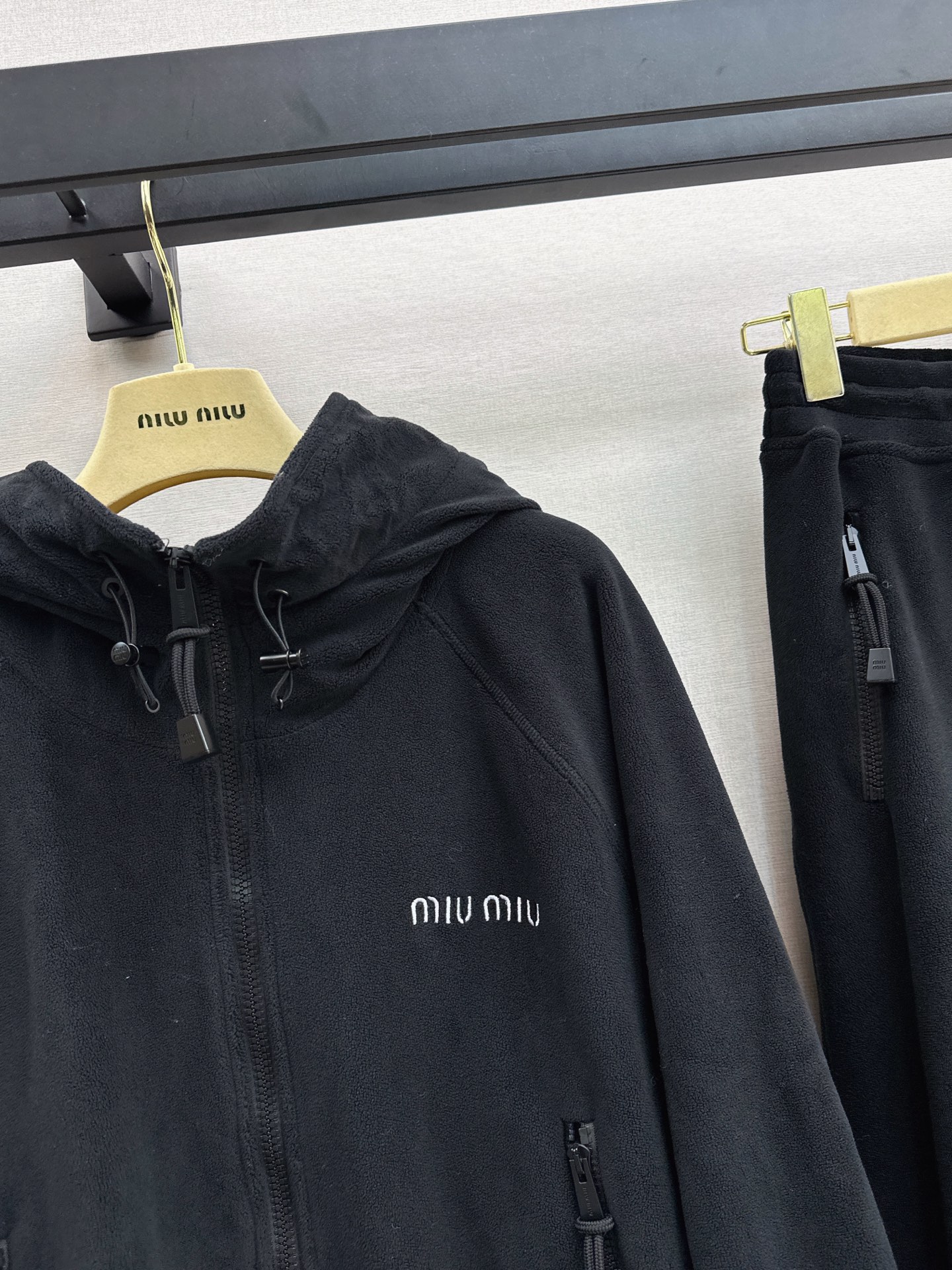 Miu 26fw casual hooded jacket pants sets