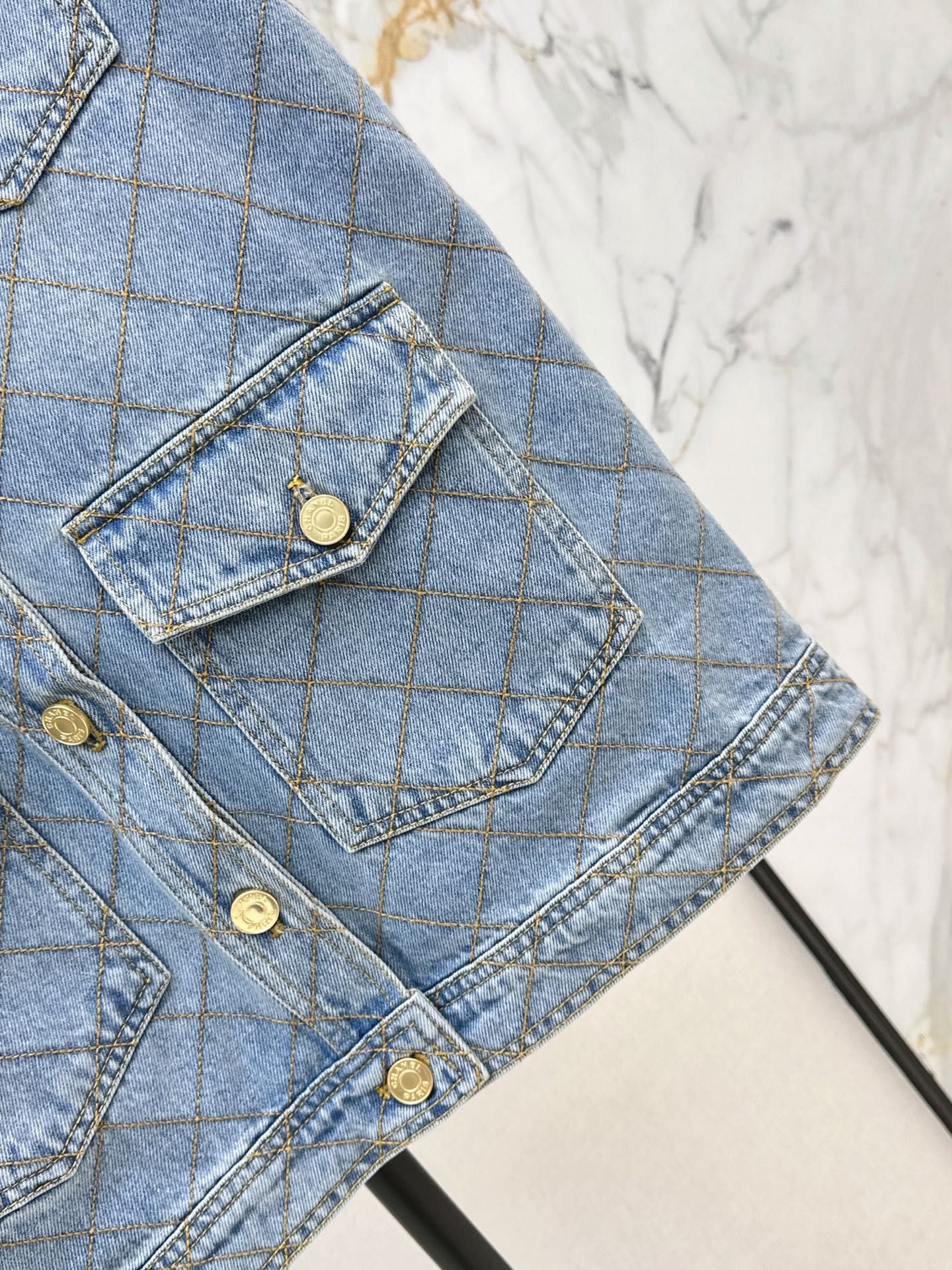 Chan 26fw denim vest jacket