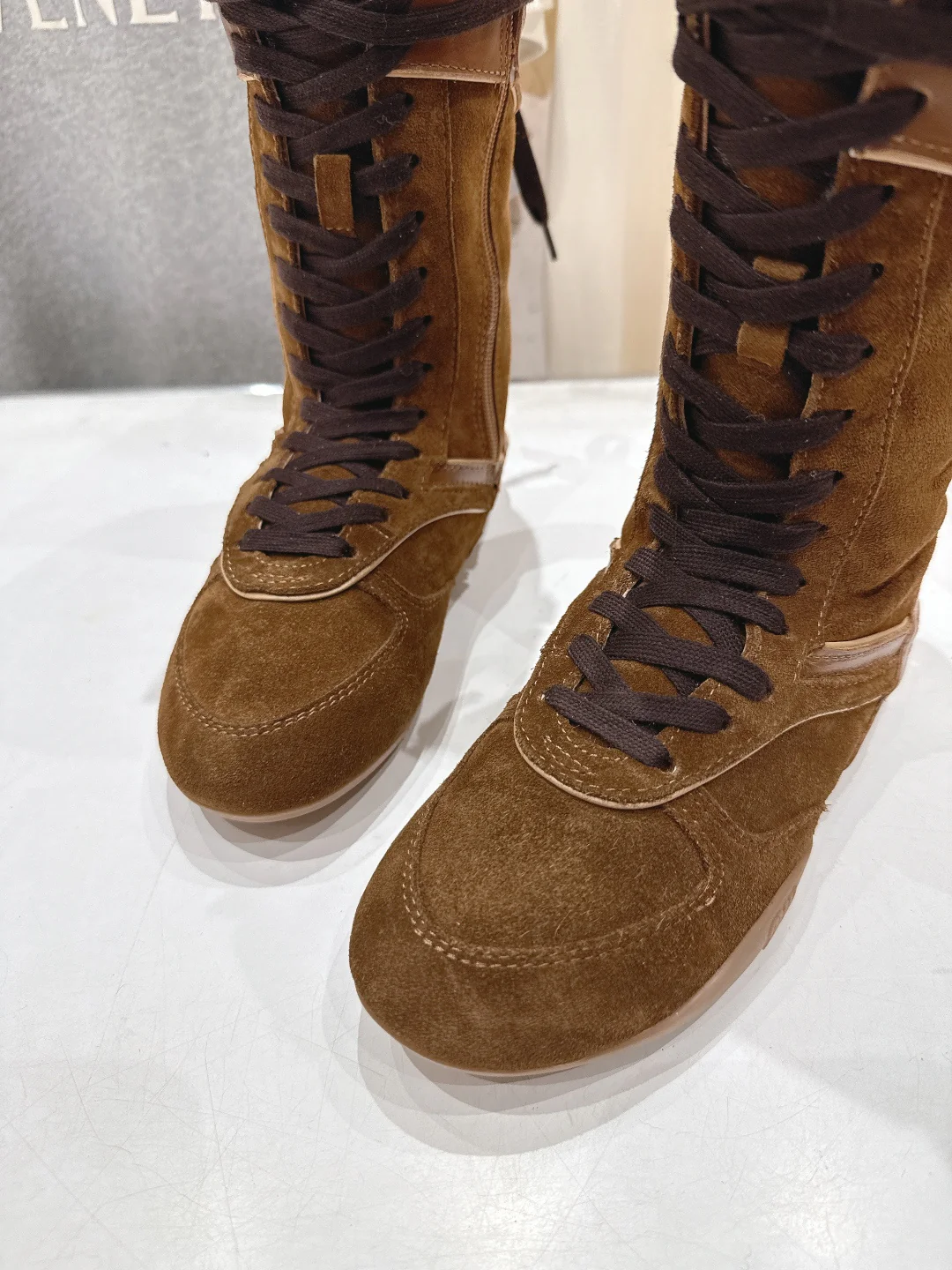 Miu fleece-lined lace-up boots